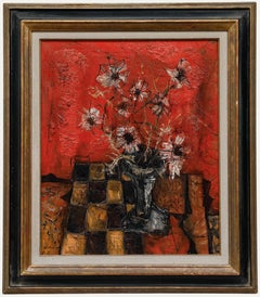 Jean Marie Gouttin (1922-1987)  - Mitte 20. Jahrhundert Öl, Stillleben in Rot