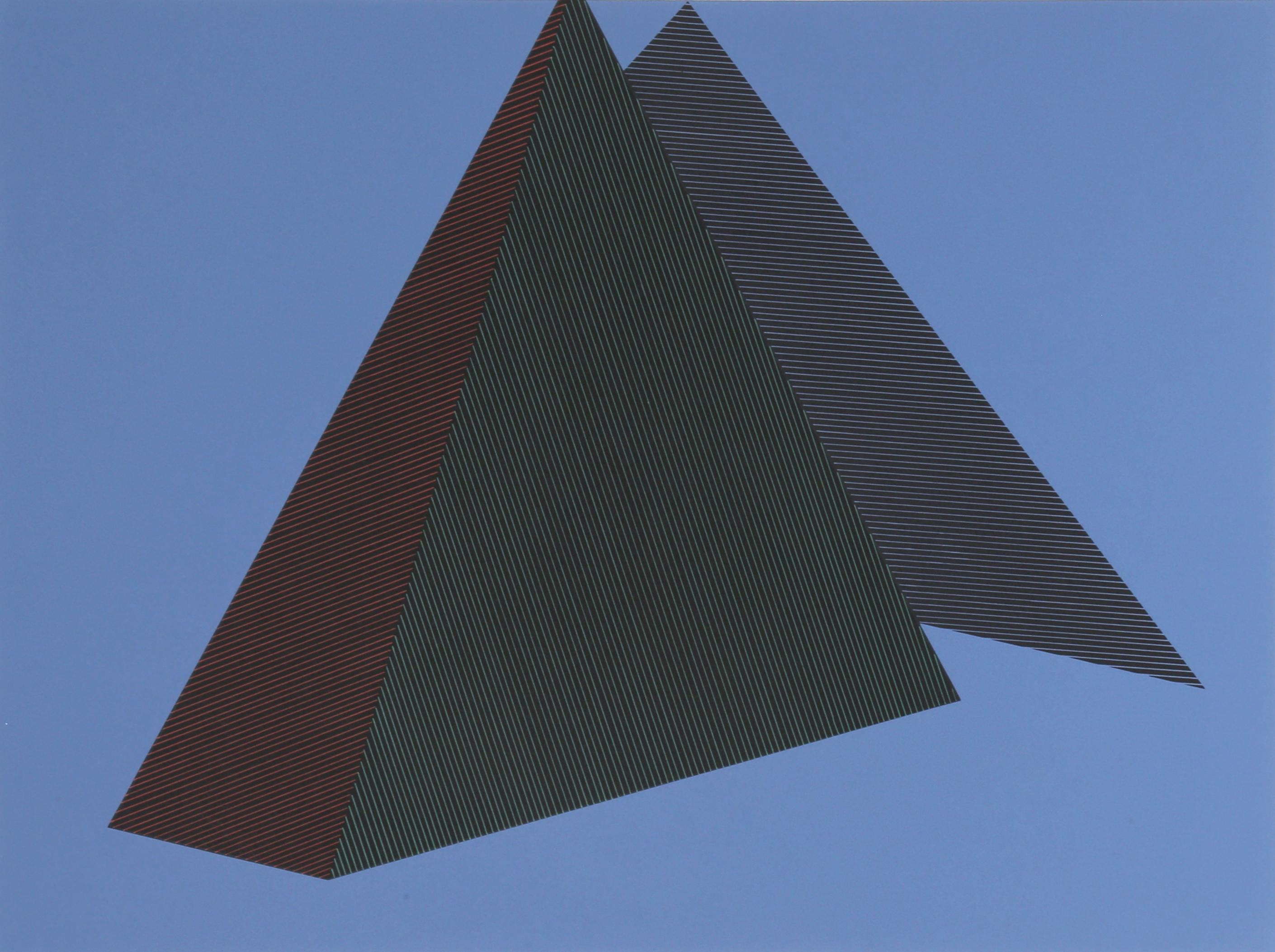 Bermuda Triangle, Geometric Abstract Screenprint by Jean-Marie Haessle For Sale 2
