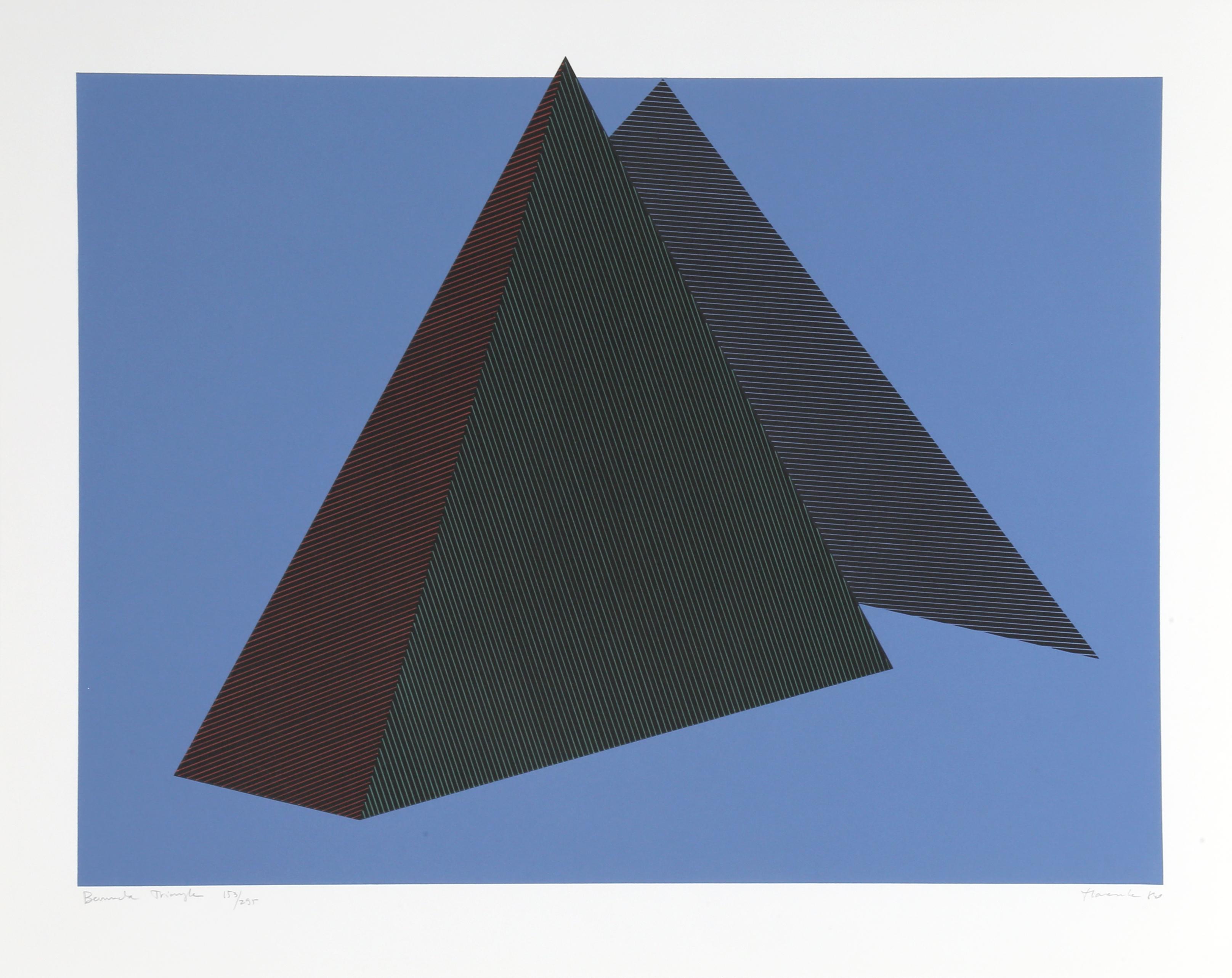 Artist: Jean-Marie Haessle, American (1939 - )
Title: Bermuda Triangle
Medium: Screenprint, signed and numbered in pencil
Edition: 295
Paper Size: 23 in. x 29 in. (58.42 cm x 73.66 cm)