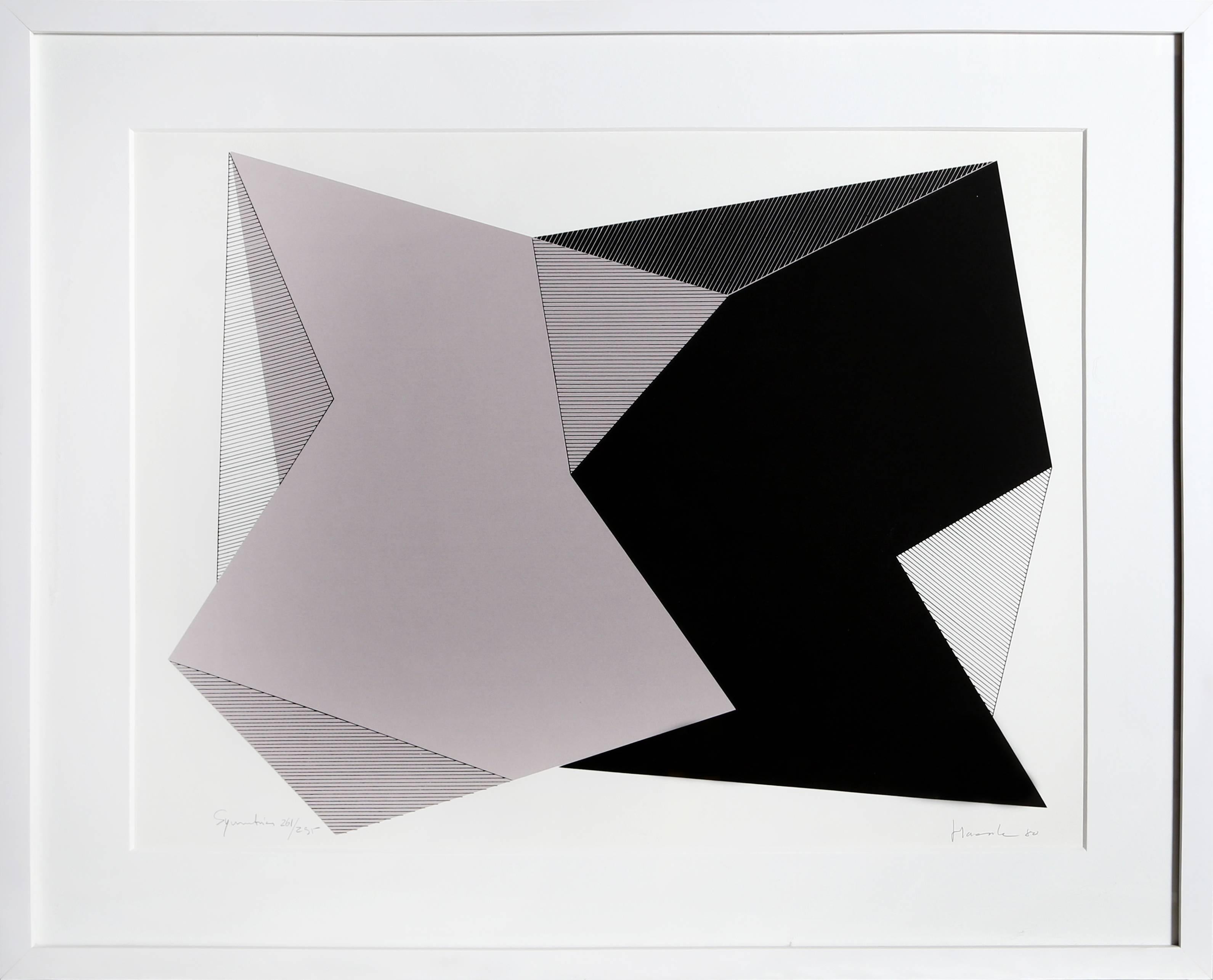 Artista:	Jean-Marie Haessle, estadounidense (1939 - )
Título:	Simetrías
Año:	1980
Medio:	Serigrafía, firmada y numerada a lápiz
Edición:	295
Tamaño del papel:	58,42 cm x 73,66 cm (23 pulg. x 29 pulg.)
Marco: 28 x 34,5 pulgadas