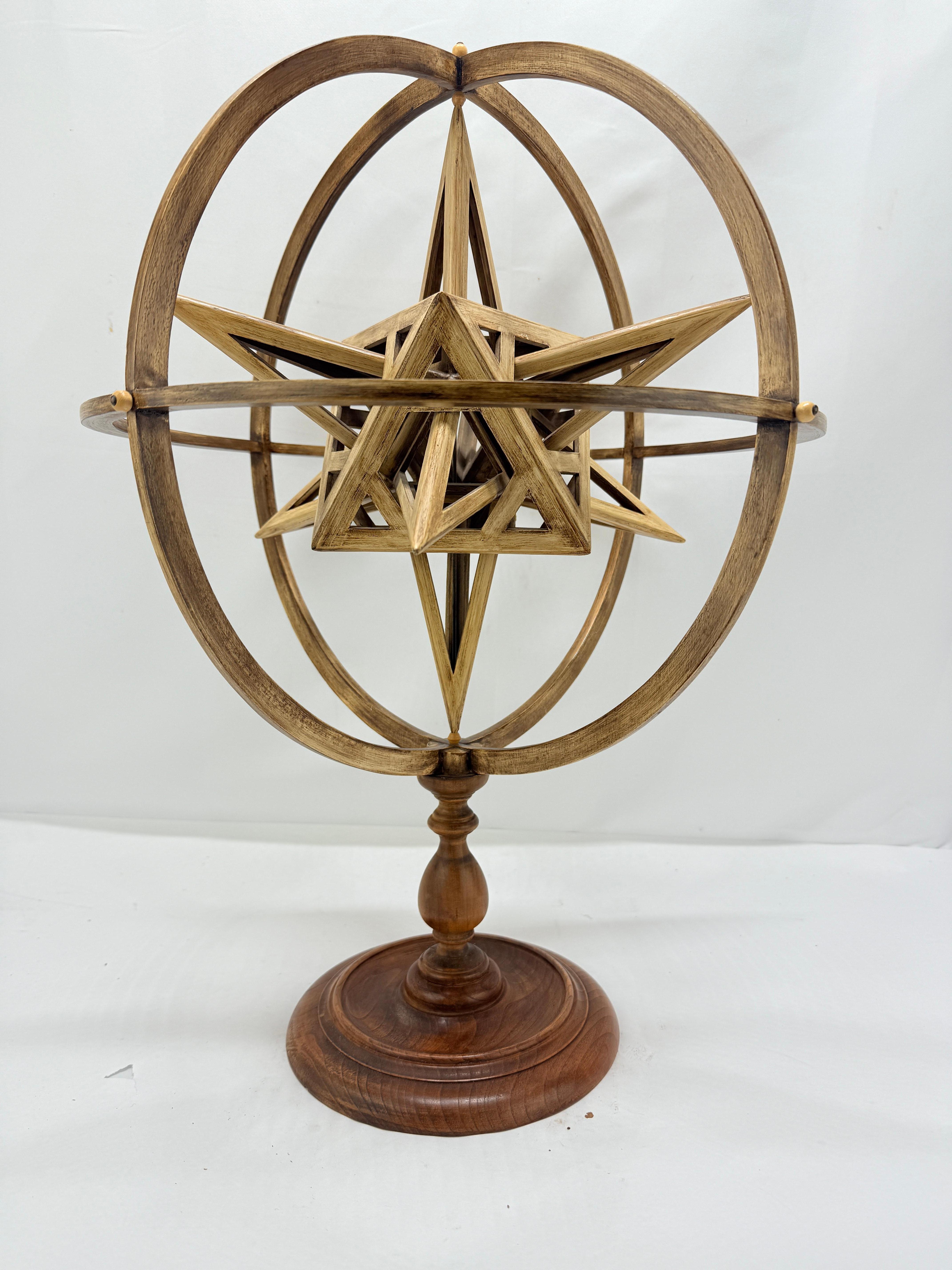 Jean-Marie Malzieu (n. 1948), Escultura Esfera armilar giratoria Artes y manualidades en venta