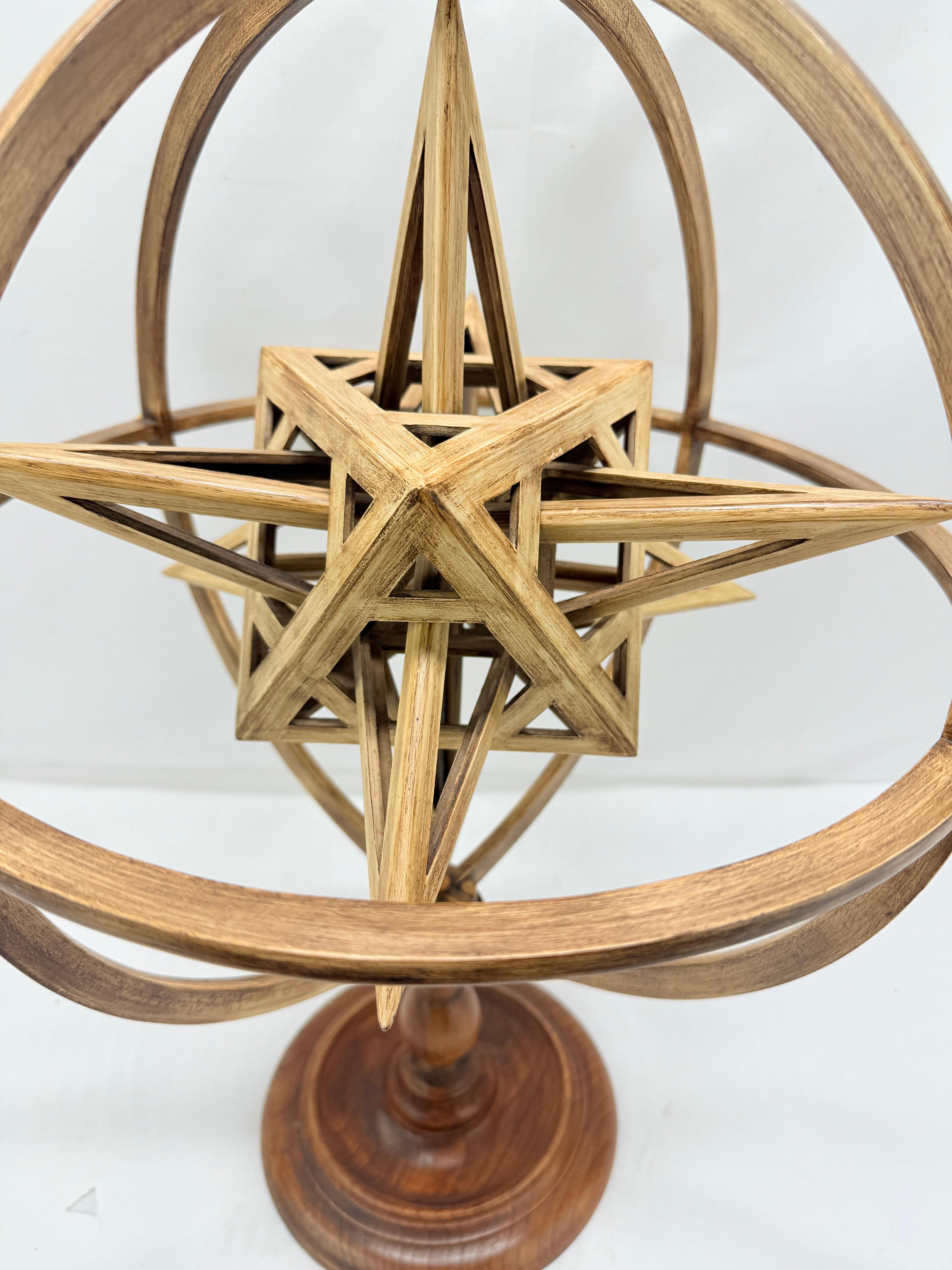 Jean-Marie Malzieu (n. 1948), Escultura Esfera armilar giratoria siglo XX en venta