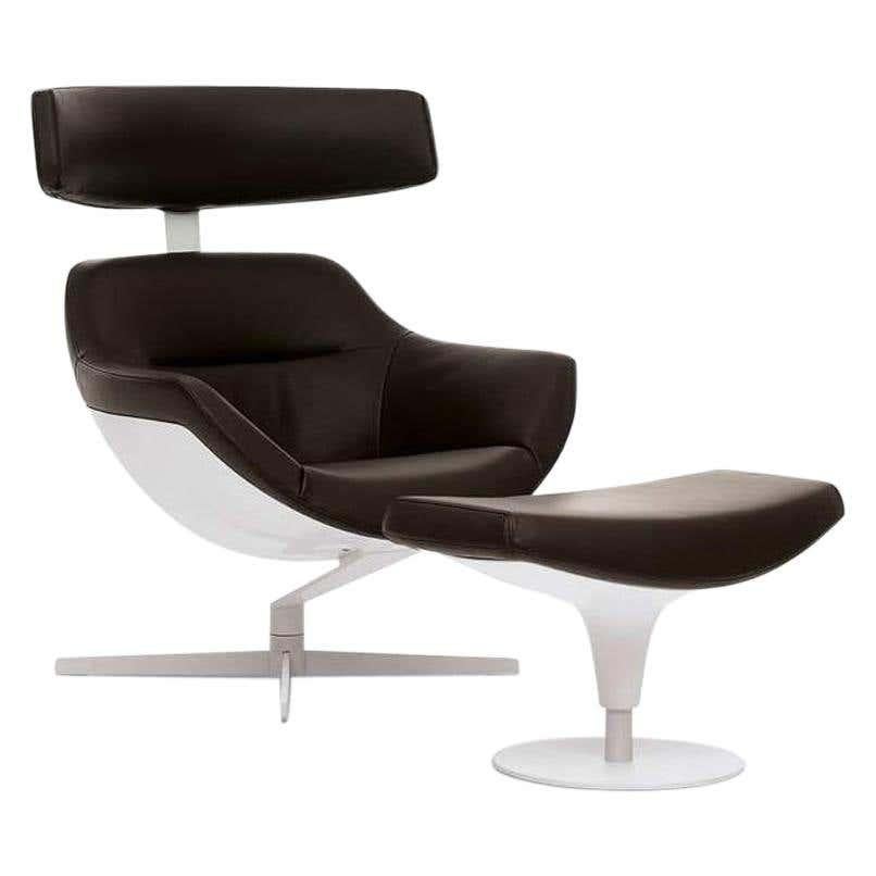 Contemporary Jean Marie Massaud 'Auckland' Lounge Chair and Footrest by Cassina For Sale
