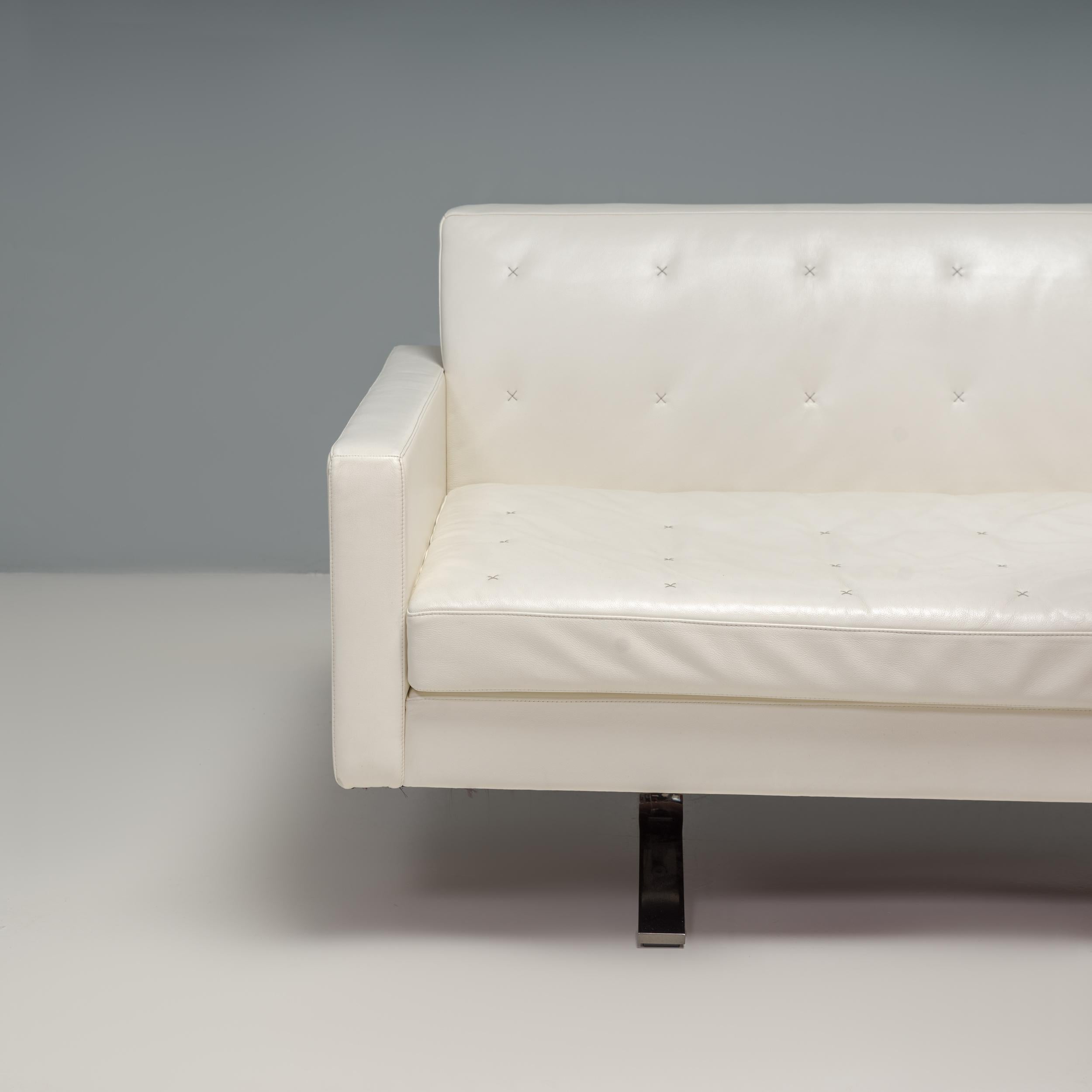 Poltrona Frau by Jean-Marie Massaud Cream Leather Kennedee Sofa In Good Condition For Sale In London, GB