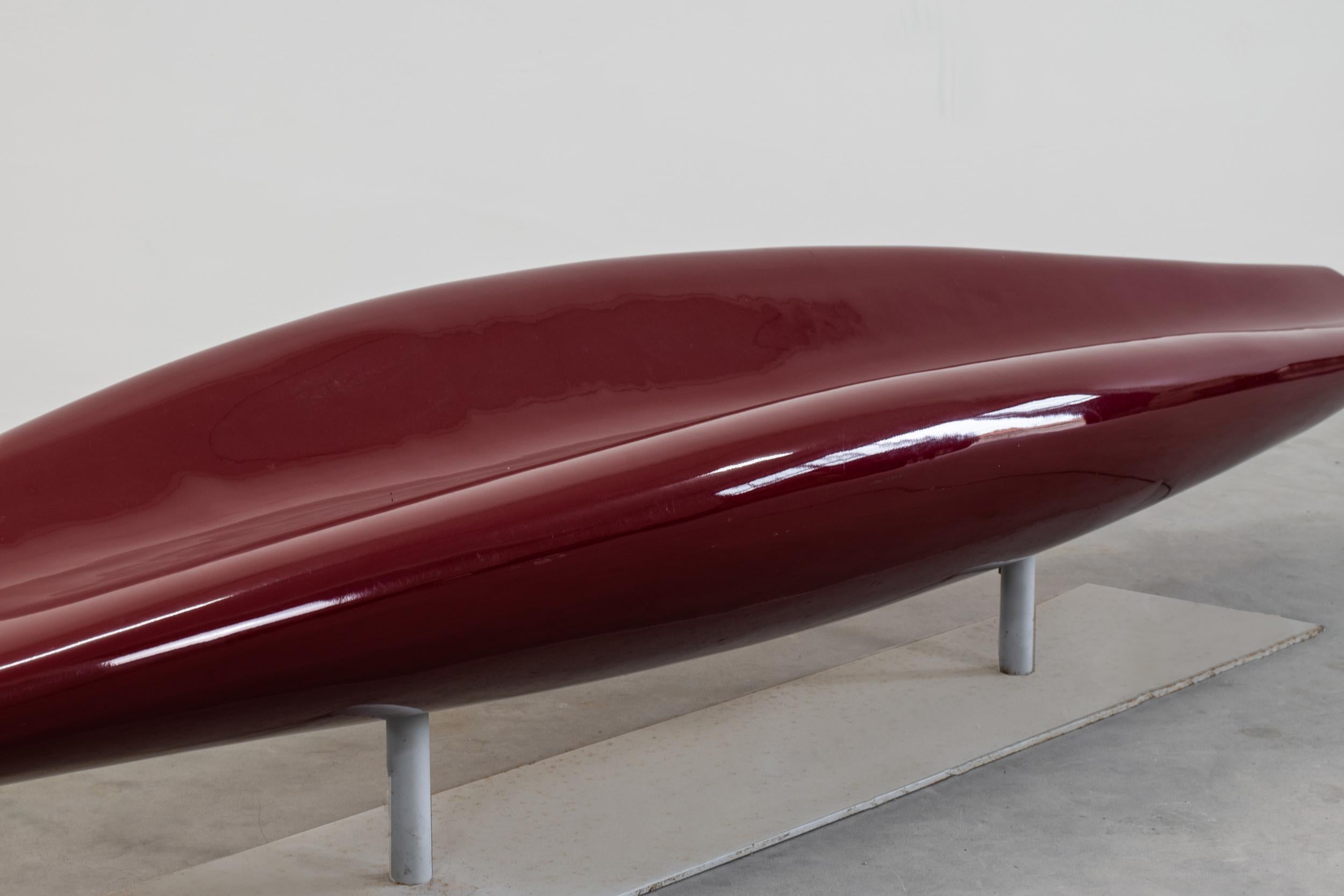 French Jean-Marie Massaud Inout Bench in Red Polished Fiberglass Cappellini, 2001