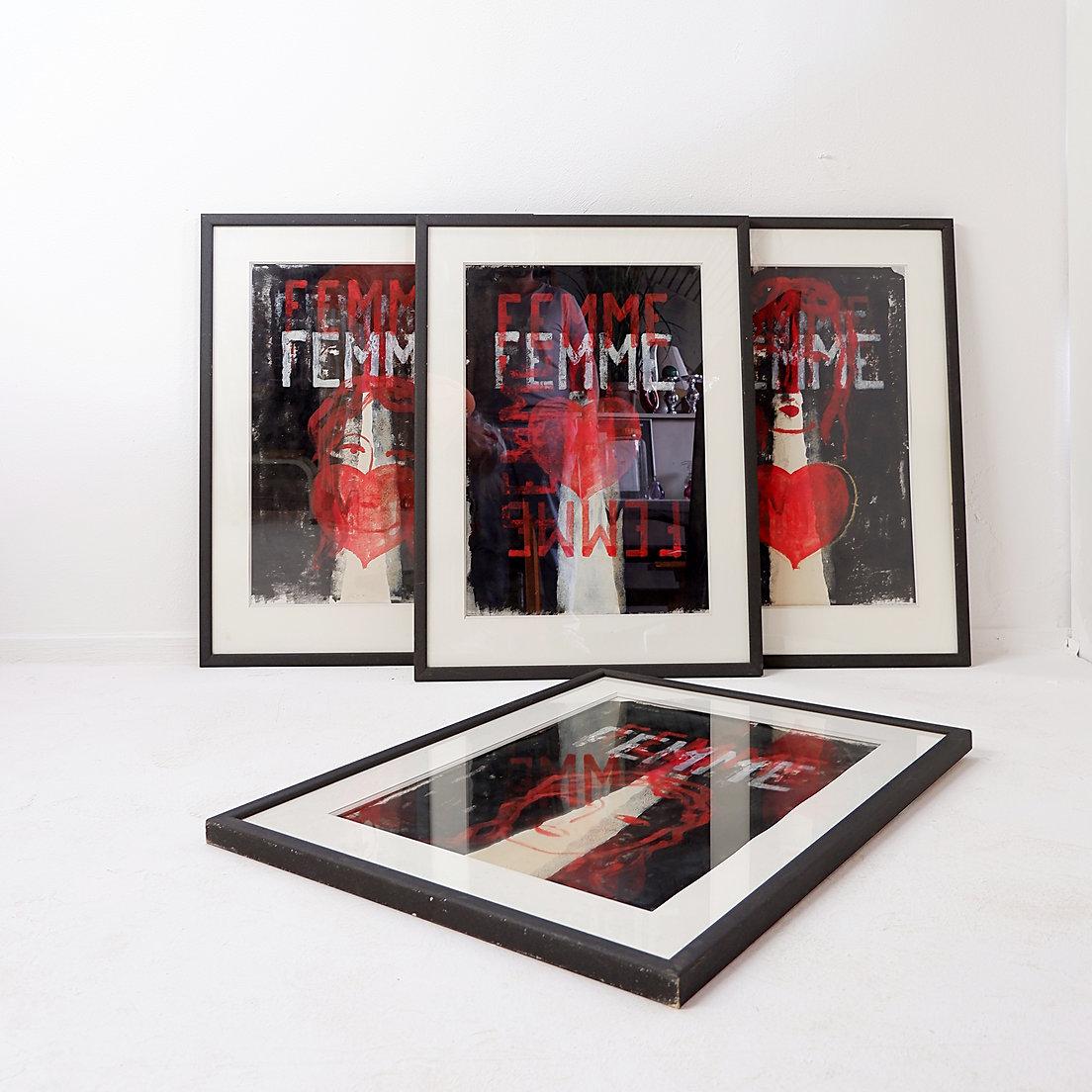 Jean-Marie Planques (1932-1992) „FEMME“ – Arbeiten auf Papier – Verkauf als Set (Belgisch) im Angebot