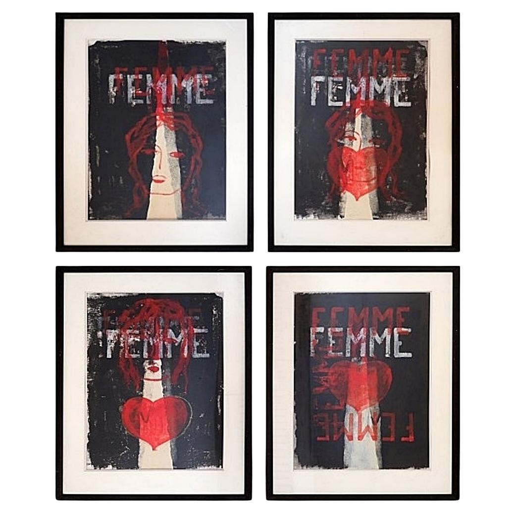 Jean-Marie Planques (1932-1992) "FEMME" - Works on Paper - Sold as a set