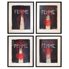 Jean-Marie Planques (1932-1992) „FEMME“ – Arbeiten auf Papier – Verkauf als Set