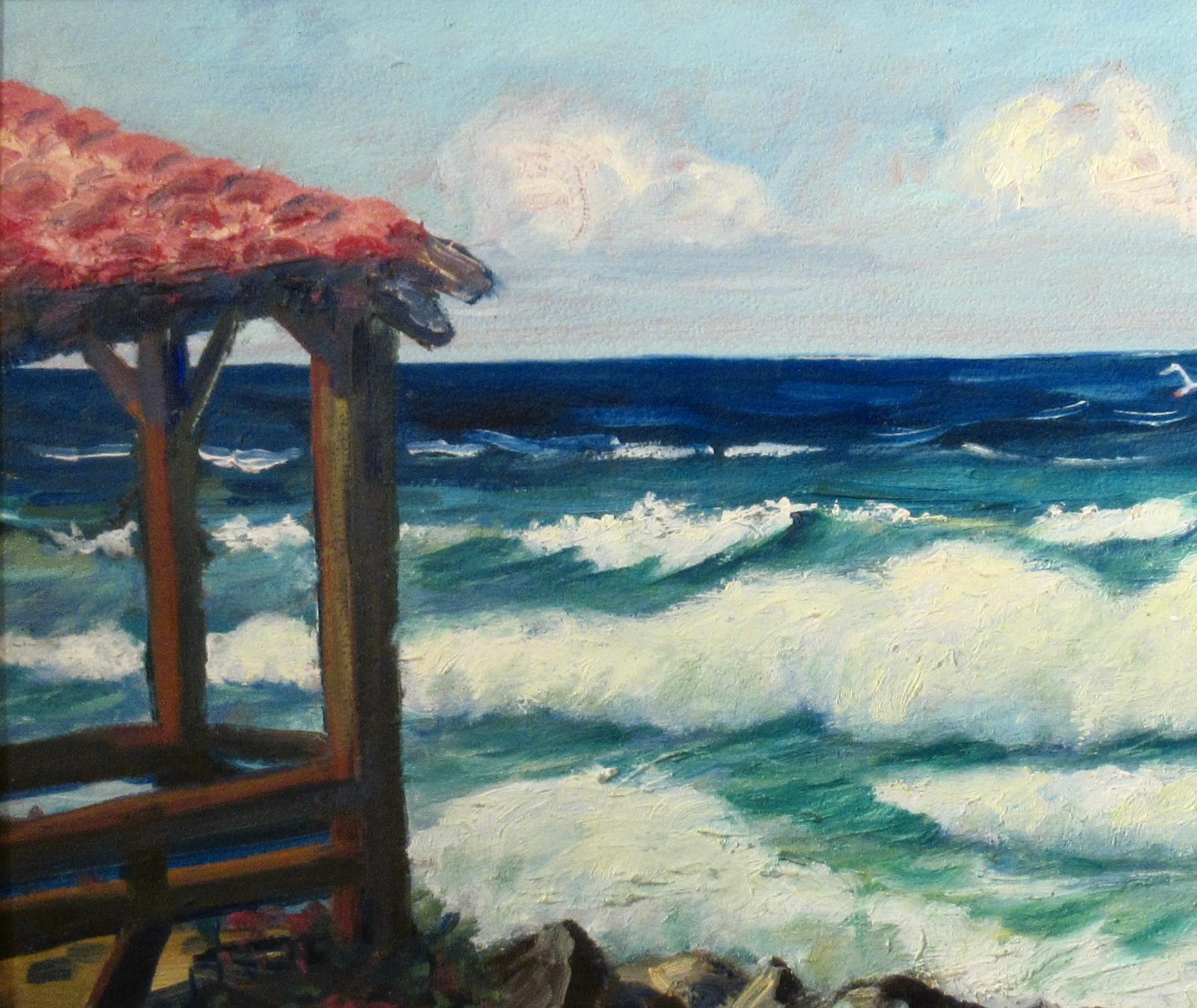 Coast Near San Diego - American Impressionist Painting by Jean Martin