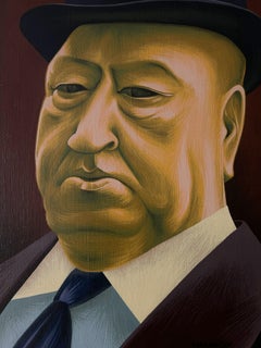 Jean MARTIN (1911-1996) - Alfred Hitchcock, 1982, huile sur toile