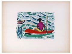 Le pêcheur - Lithograph by Jean Marzelle - 1970s