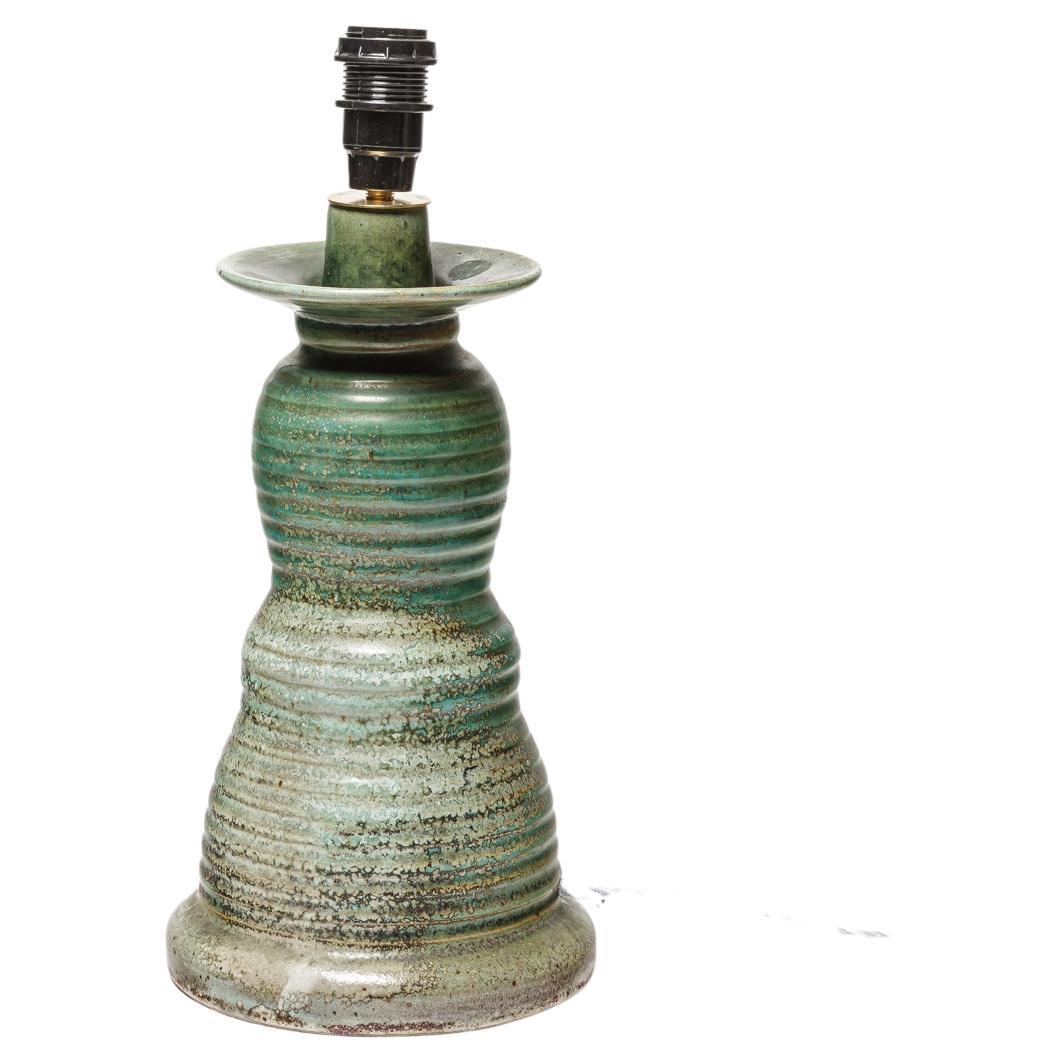 Jean Maubrou design del XX secolo circa 1950 lampada da tavolo in ceramica verde 27 cm