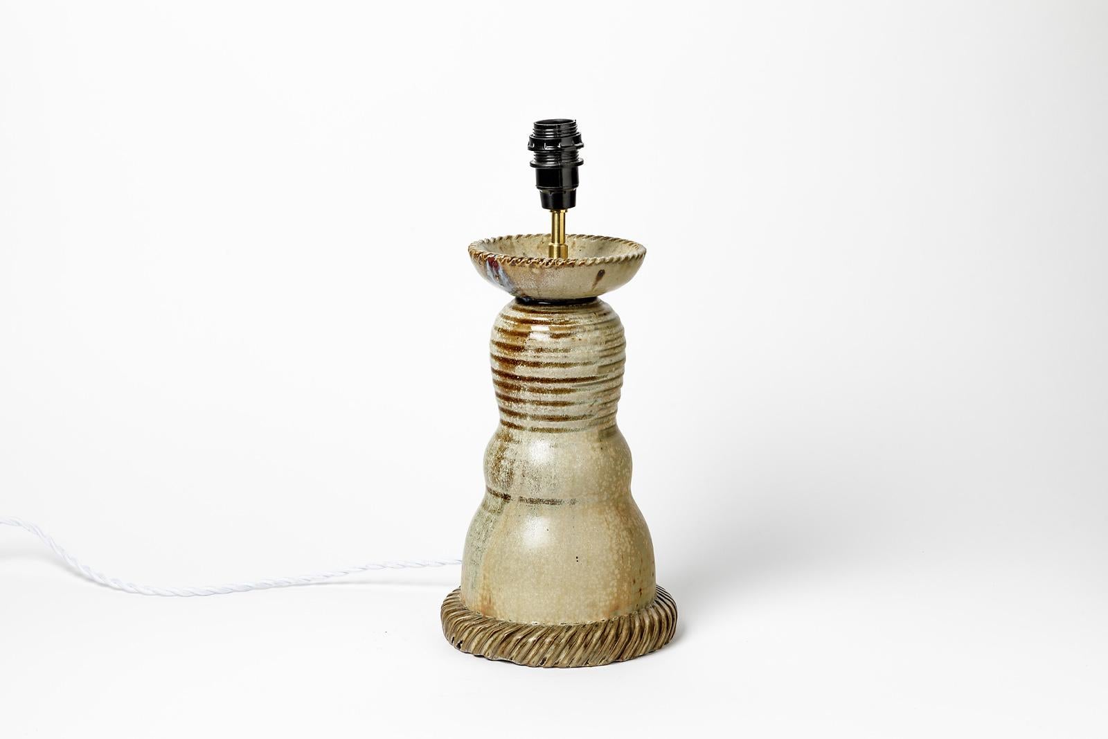 Mid-Century Modern Lampe de bureau en céramique Jean Maubrou datant du milieu du 20e siècle, circa 1950, Éclairage français en vente