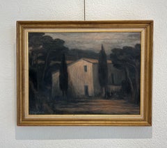 The House of the Island, Oil on Canvas, Signed, Modern Landscape, 1974