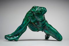 Retro Iris Messenger of the Gods glazed ceramic sculpture by Jean Mayodon after Rodin