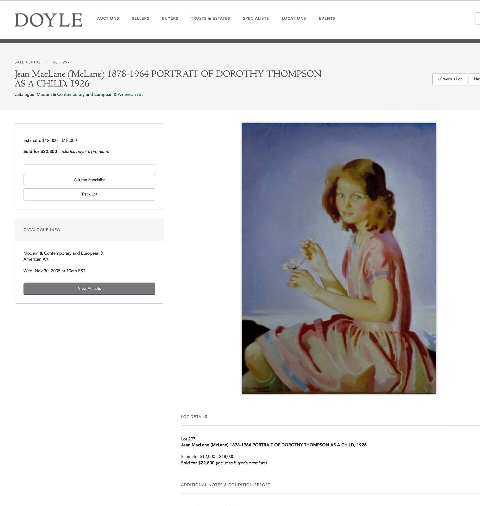 Portrait of Dorothy Thompson (The Wild Rose) - Female Artist For Sale 12