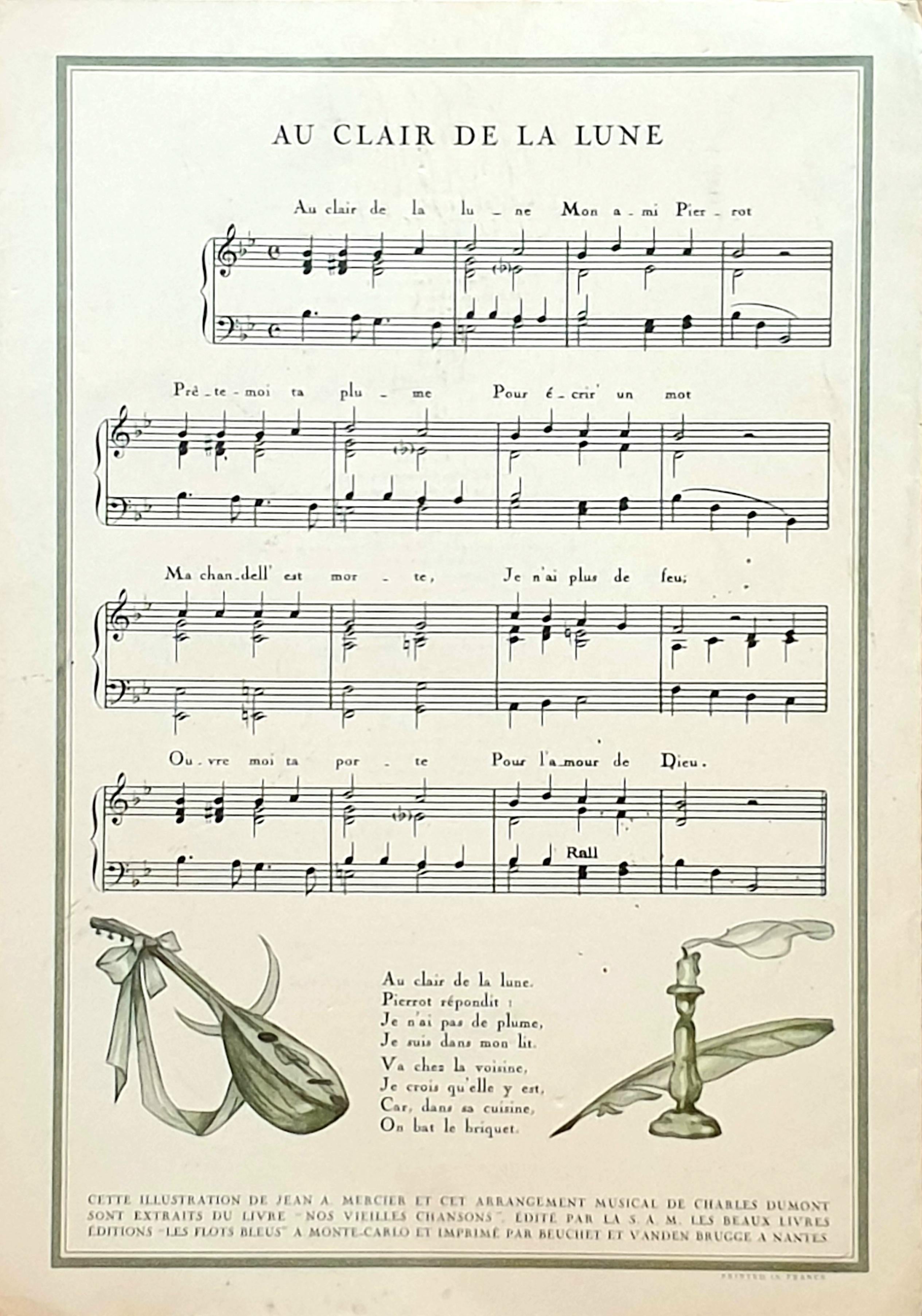 Mid-Century Original Printed Menu, Transatlantic French Line, 'Ile de France'. For Sale 12