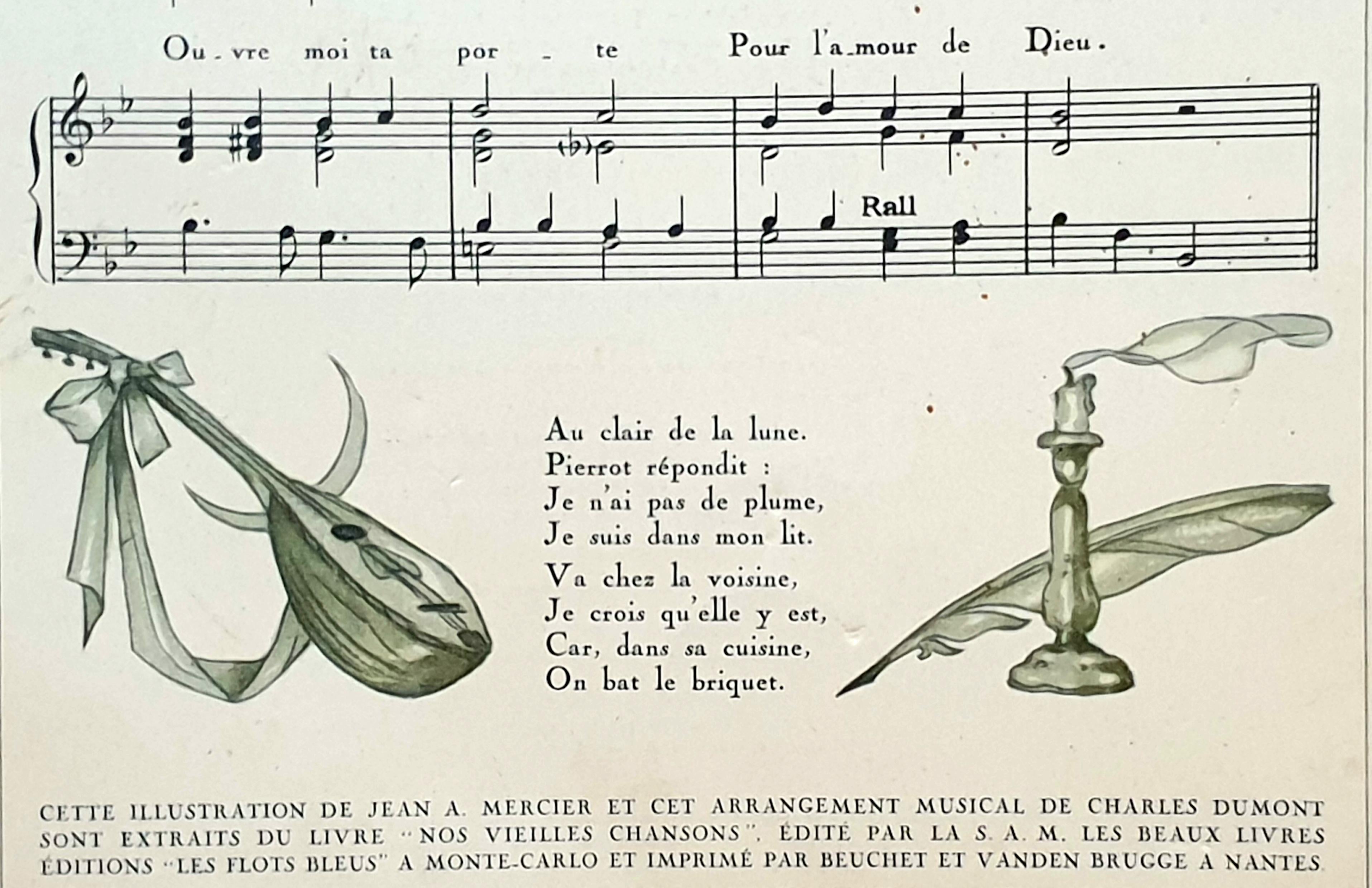 Mid-Century Original Printed Menu, Transatlantic French Line, 'Ile de France'. For Sale 13