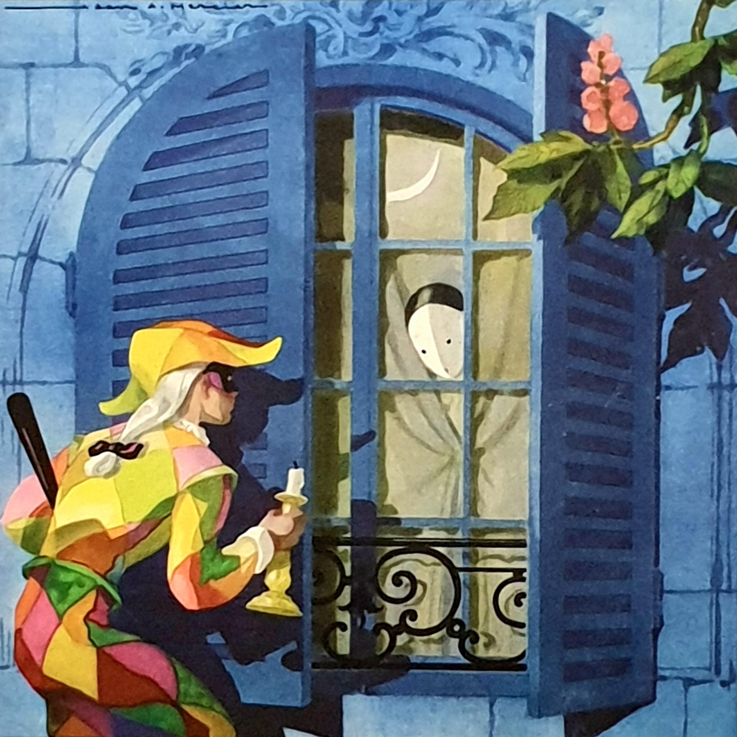 Mid-century French transatlantic liner menu with printed illustration by French artist Jean Adrien Mercier. Signed in the print, top left and dated 1956 inside centre.

This highly colorful and charming piece of history gives us a window into the