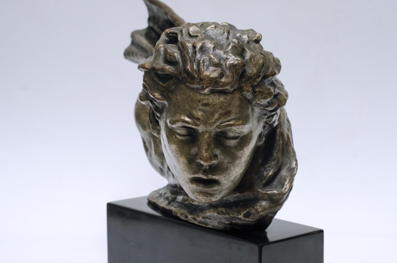 Jean Mermoz bust by Alexandre Kéléty (1874-1940). Patinated bronze and marble base.

Jean Mermoz (1901-1936) was a french aviator that worked for the French Air Force and later on for Aéropostale (formally, Compagnie générale aéropostale). He was a