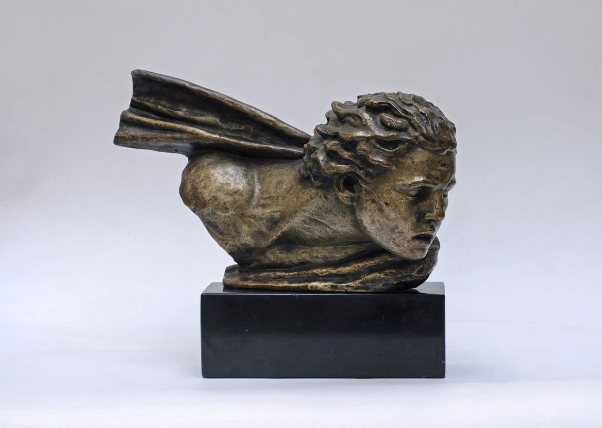 Art Deco Jean Mermoz bust by Alexandre Kéléty For Sale