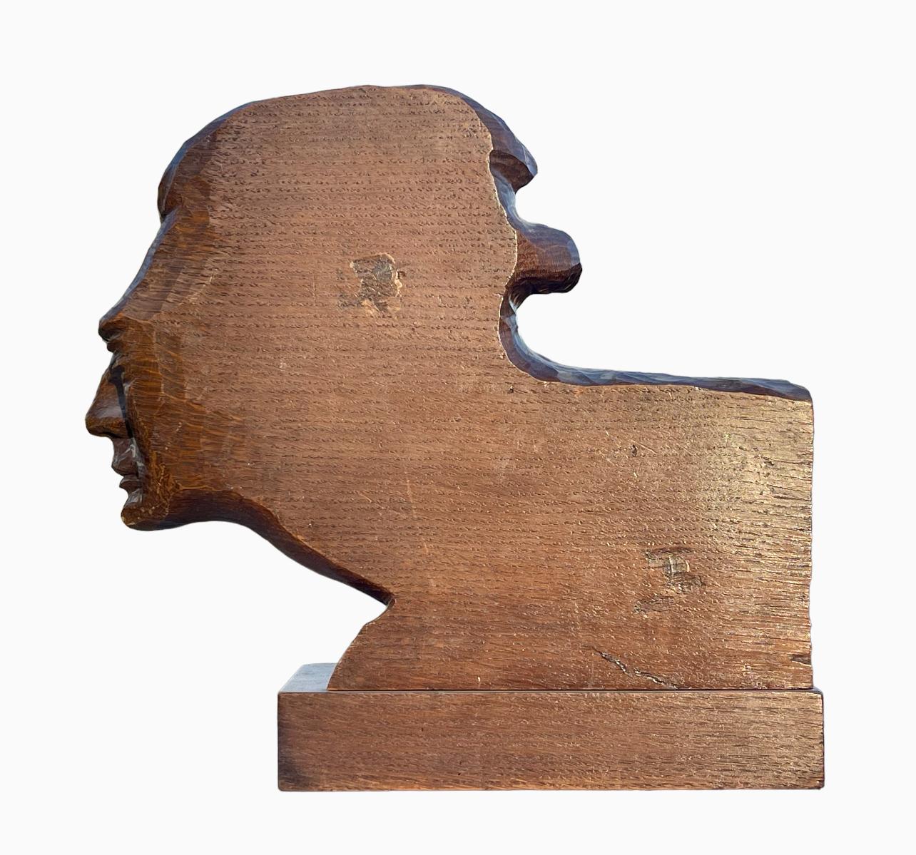 Jean Mermoz - Busto in legno intagliato, La Rafale in vendita 3