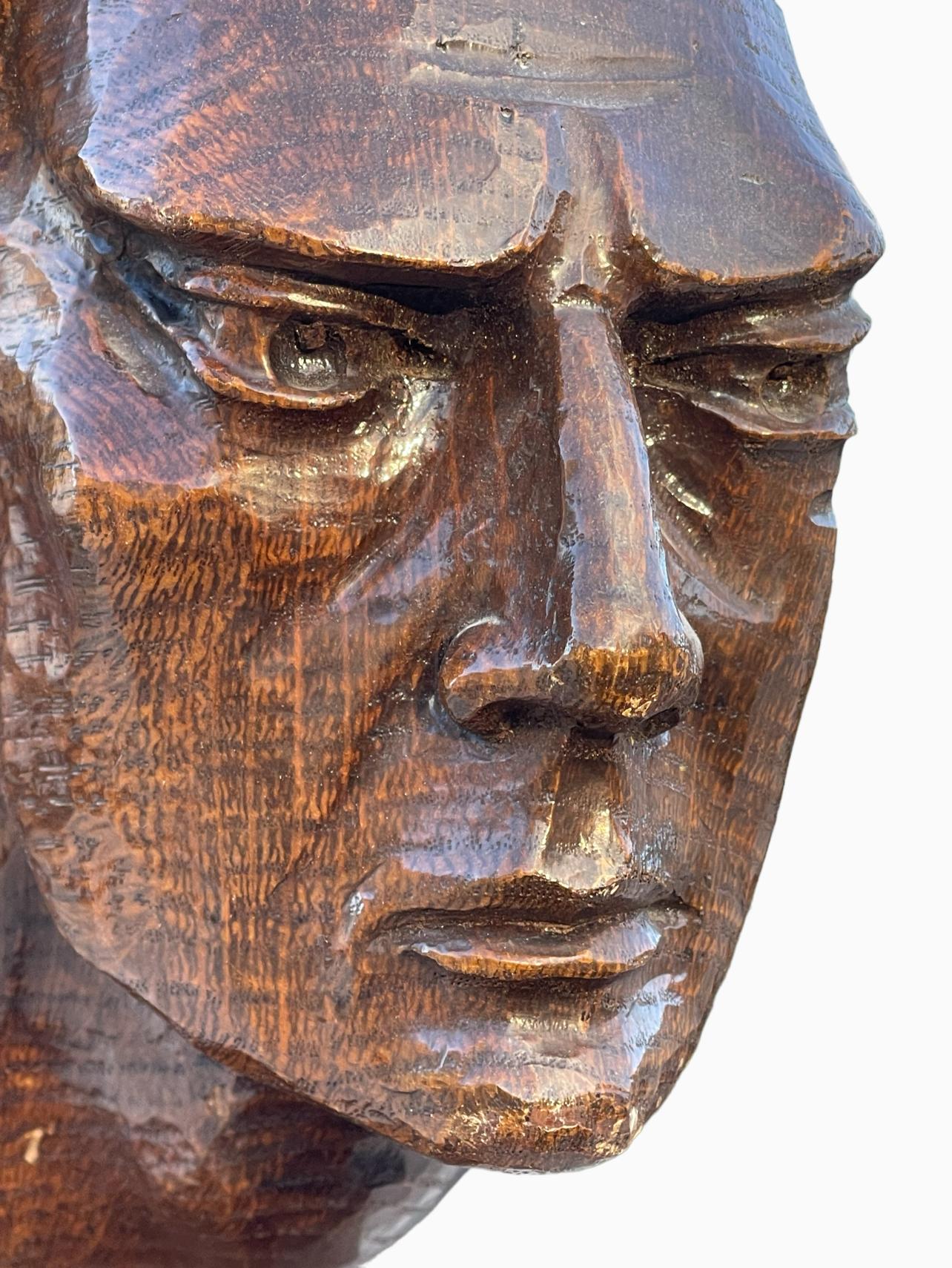 Jean Mermoz - Busto in legno intagliato, La Rafale in vendita 5
