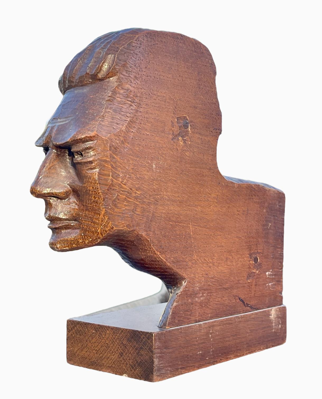 Jean Mermoz - Busto in legno intagliato, La Rafale in vendita 1