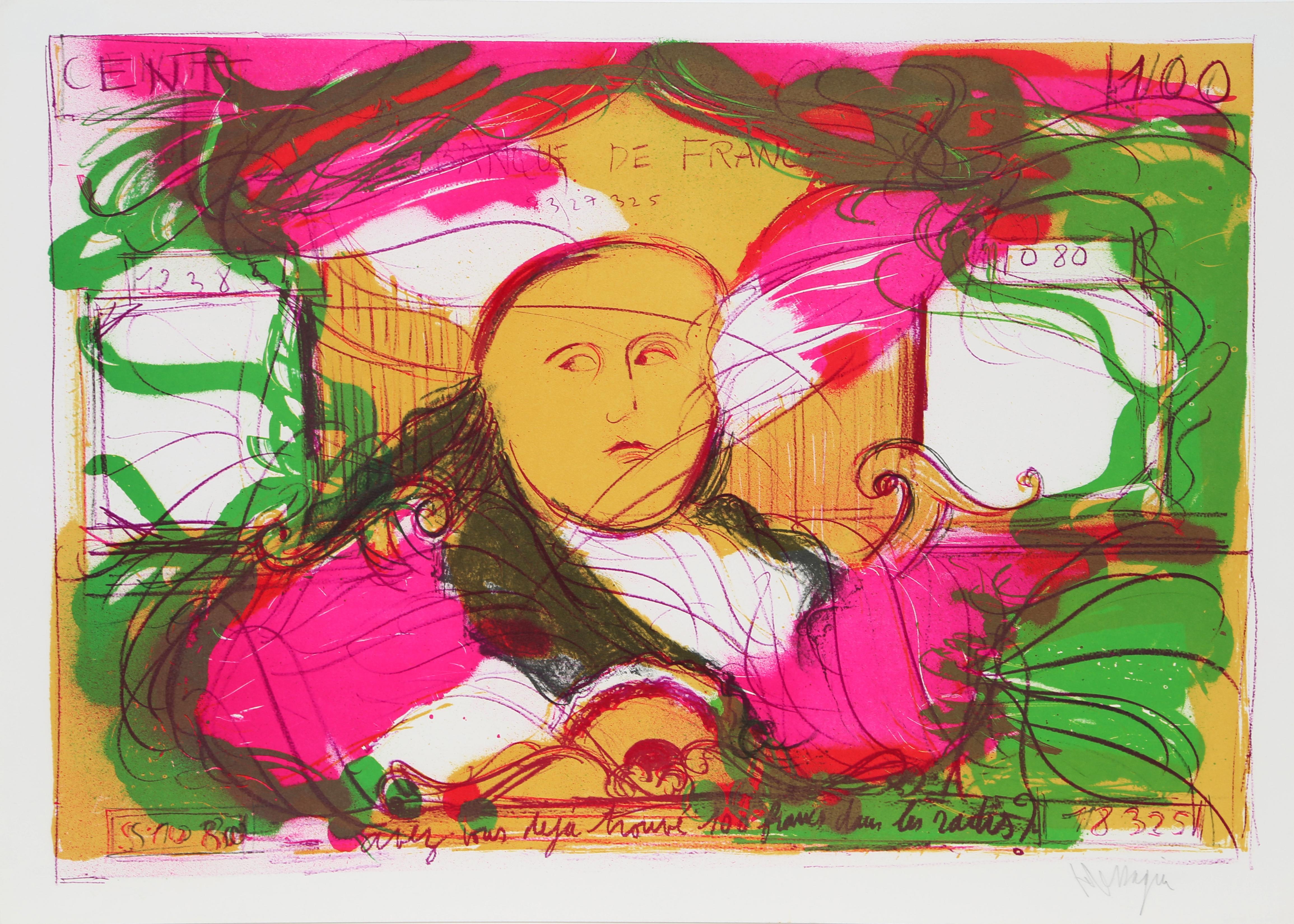 Abstract Print Jean Messagier - 100 francs dans les radis