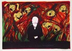 « Cézanne parmi les marsupiaux », lithographie signée sur papier Arches par Jean Messagier