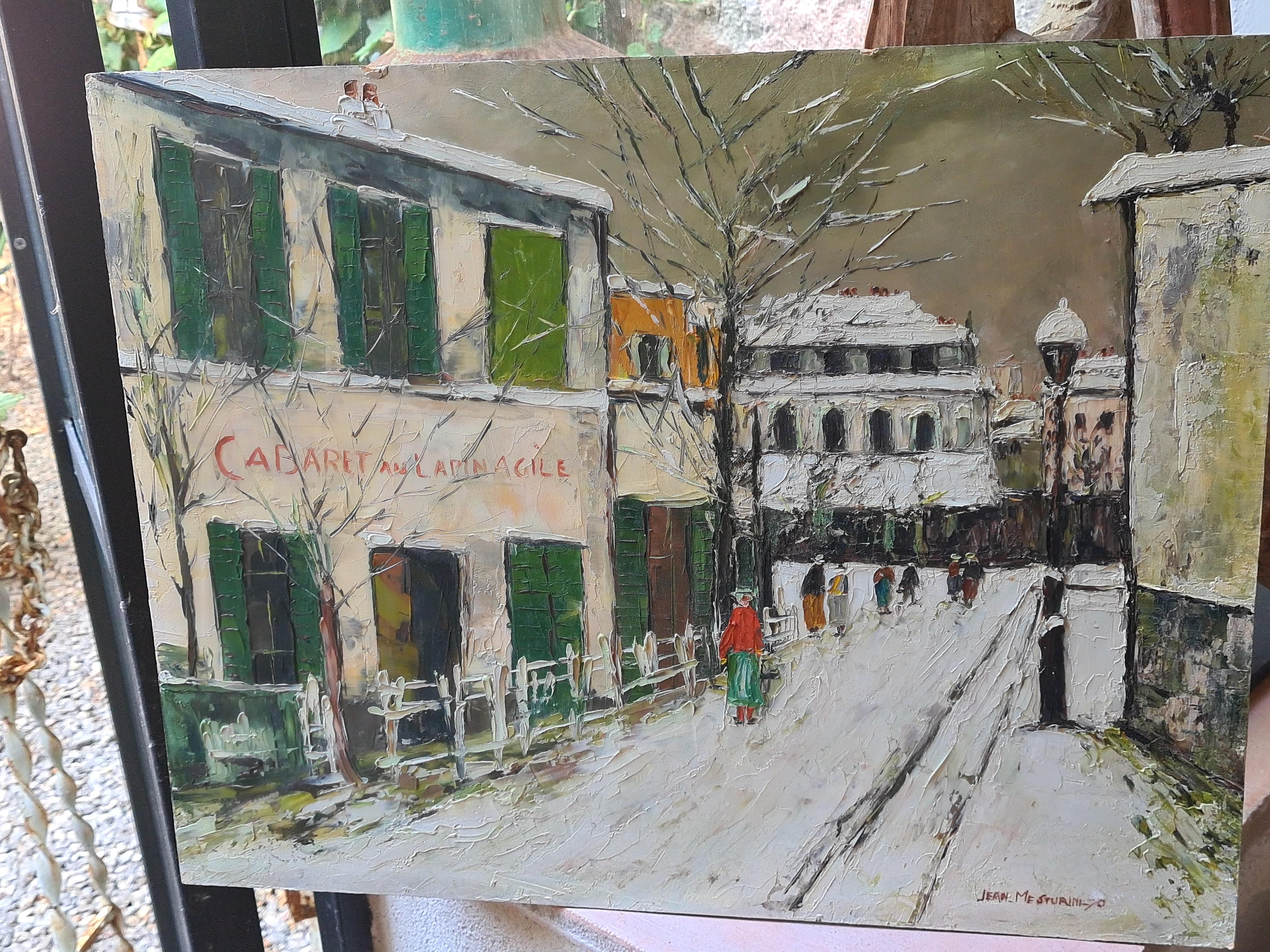 Parigi, Montmartre Nella neve, Cabaret au Lapin Agile (after) Maurice Utrillo in vendita 9