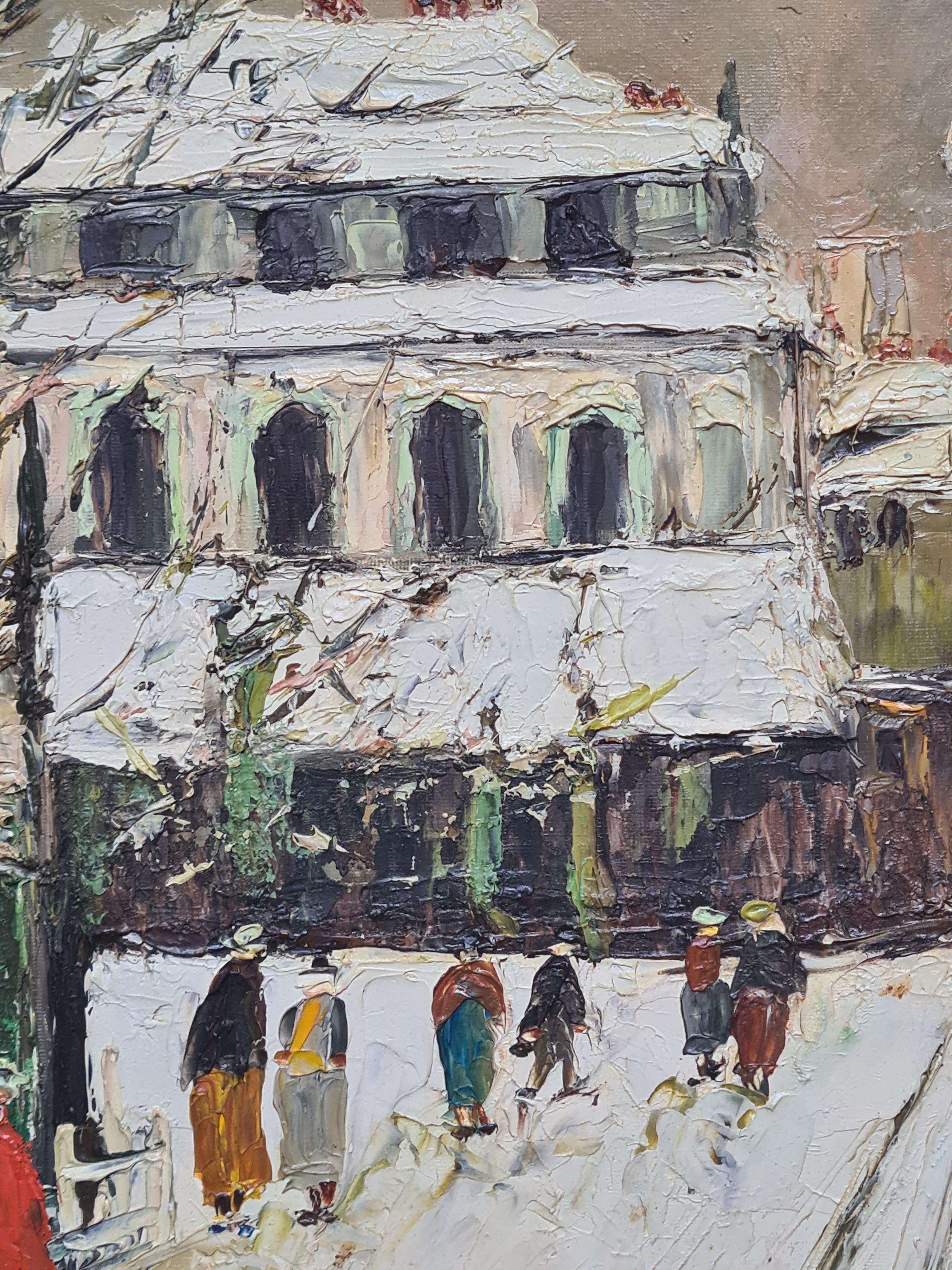 Parigi, Montmartre Nella neve, Cabaret au Lapin Agile (after) Maurice Utrillo in vendita 2