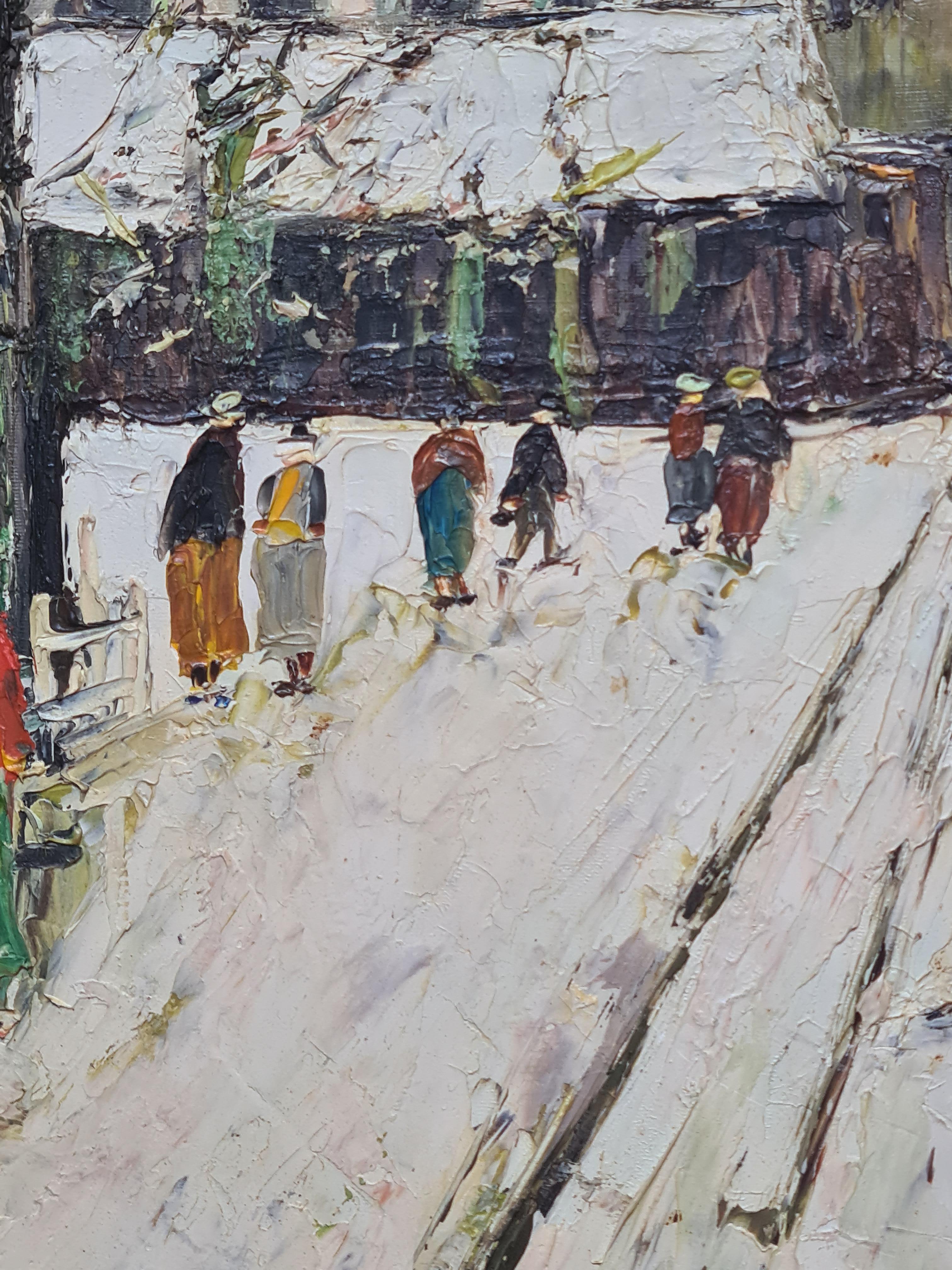 Parigi, Montmartre Nella neve, Cabaret au Lapin Agile (after) Maurice Utrillo in vendita 4
