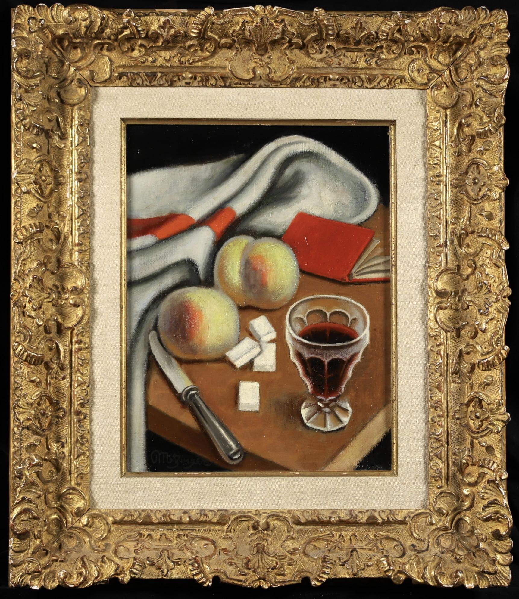 Nature Morte - French Cubist Still Life Oil Painting by Jean Metzinger