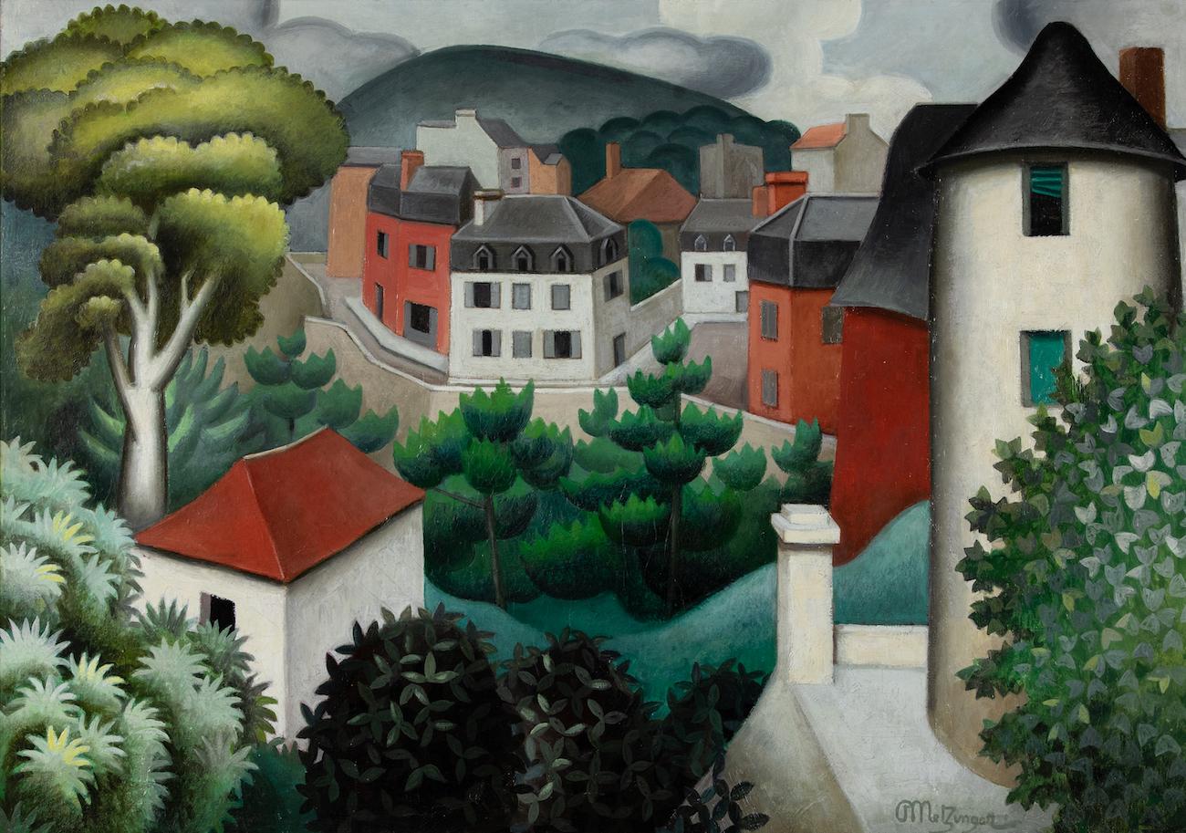 Paysage de banlieue boisée by Jean Metzinger - Landscape painting