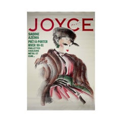 Affiche de mode originale de 1990 de l'artiste Atlan - Joyce Paris - Sabin Azéma