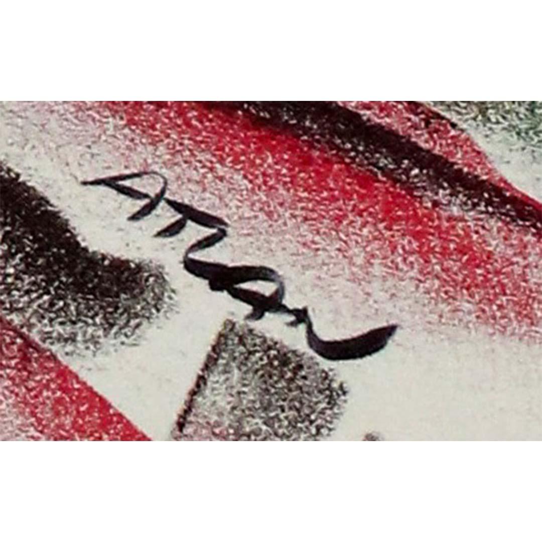 Affiche de mode originale de 1990 de l'artiste Atlan - Joyce Paris - Sabin Azéma - Gris Print par jean-Michel Atlan