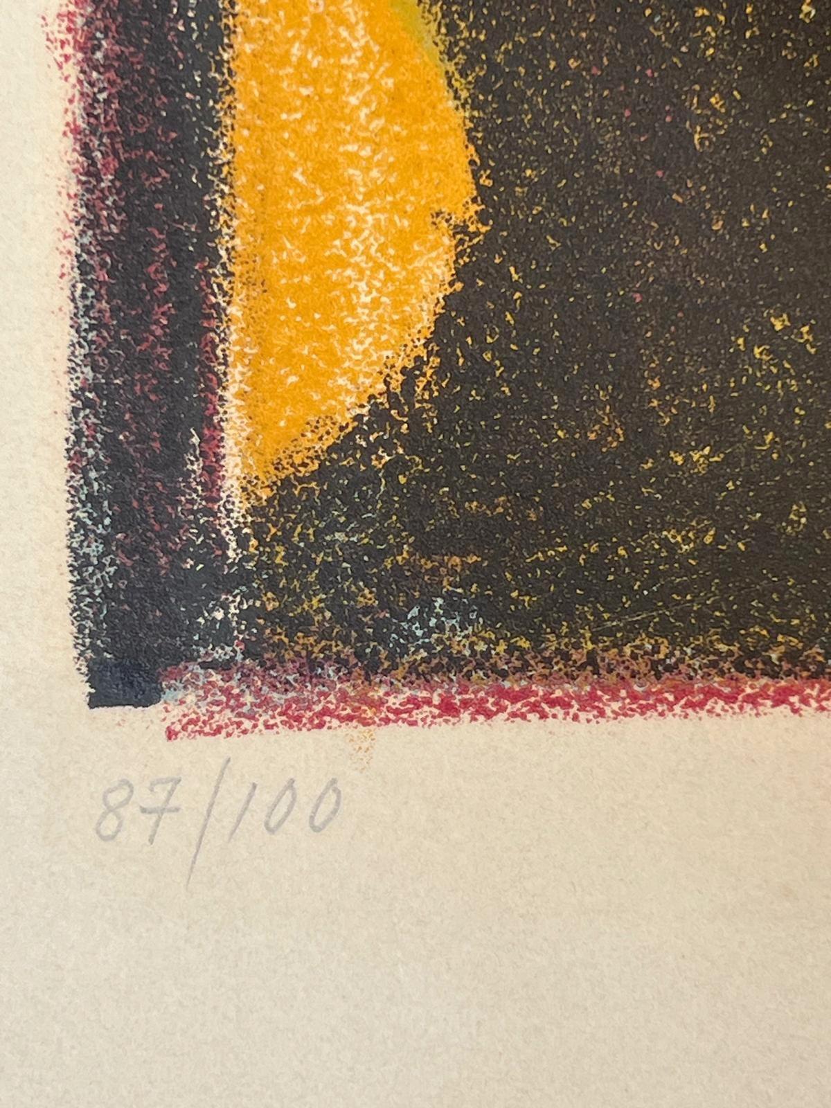 East - Beige Abstract Print by jean-Michel Atlan