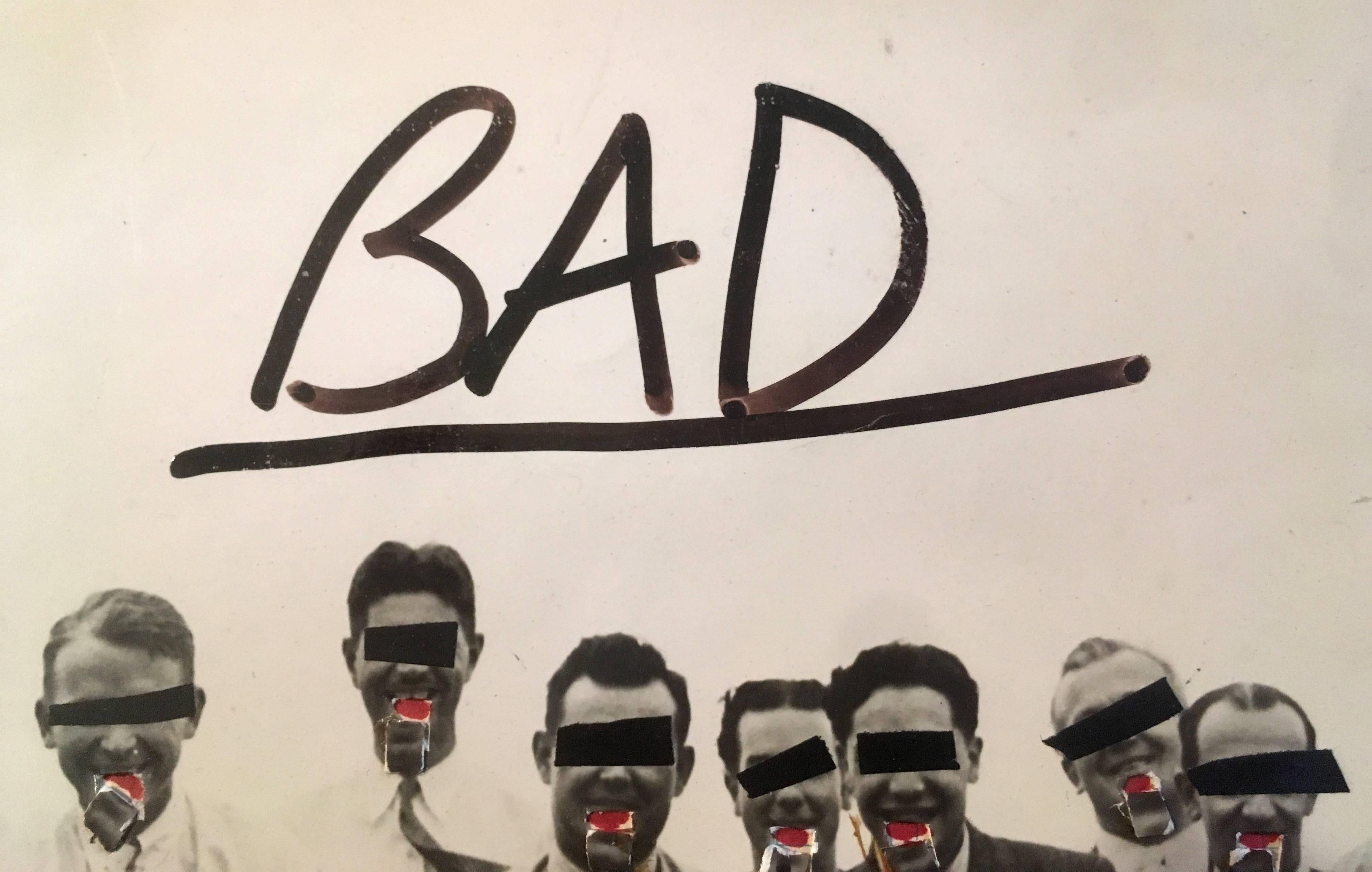 Jean-Michel Basquiat (ohne Titel):: „Bad“:: 1979
Basquiat produzierte diese originelle Collage für die vierte Ausgabe von 'Stranded' (New York:: 1980):: der Publikation des Autors Luc Sante über die Kunstszene in der Innenstadt. Das Werk wurde unter
