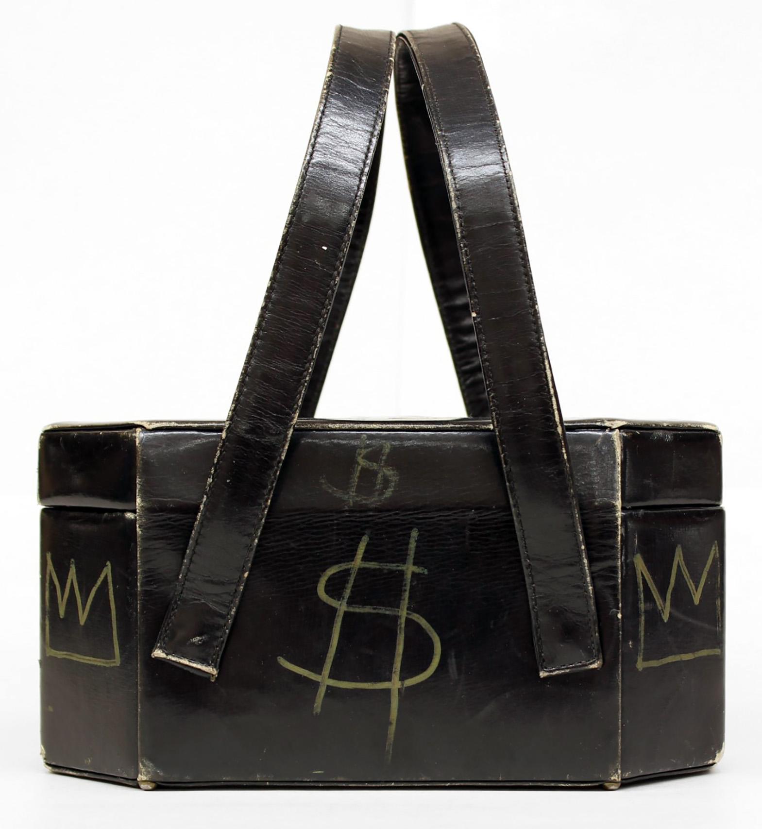 Jean-Michel Basquiat, Andy Warhol (untitled) 'Purse' 1984:
With dollar signs drawn by Warhol and with crowns and 