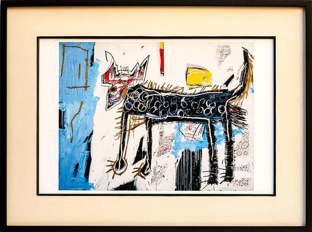 Jean-Michel Basquiat Figurative Painting - Jean Michel Basquiat Part Wolf Reproduction Giclee Print