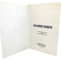 Basquiat at Vrej Baghoomian gallery 1989 (Basquiat Red Warrior announcement)