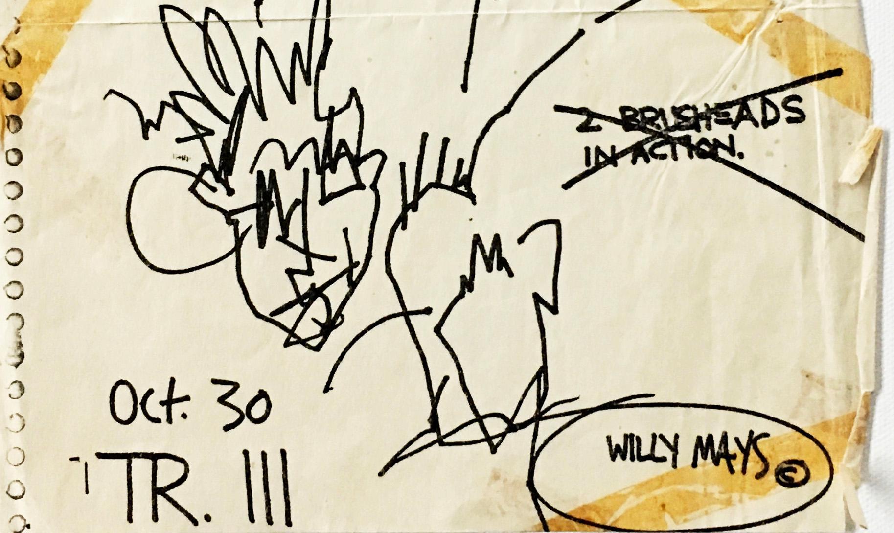 Jean-Michel Basquiat pour Danny Rosen vers le début des années 1980 : 
Basquiat a créé ce flyer d'exposition exceptionnellement rare pour le compte de son ami proche Danny Rosen:: pour une performance au légendaire club No Wave de New York:: Tier 3