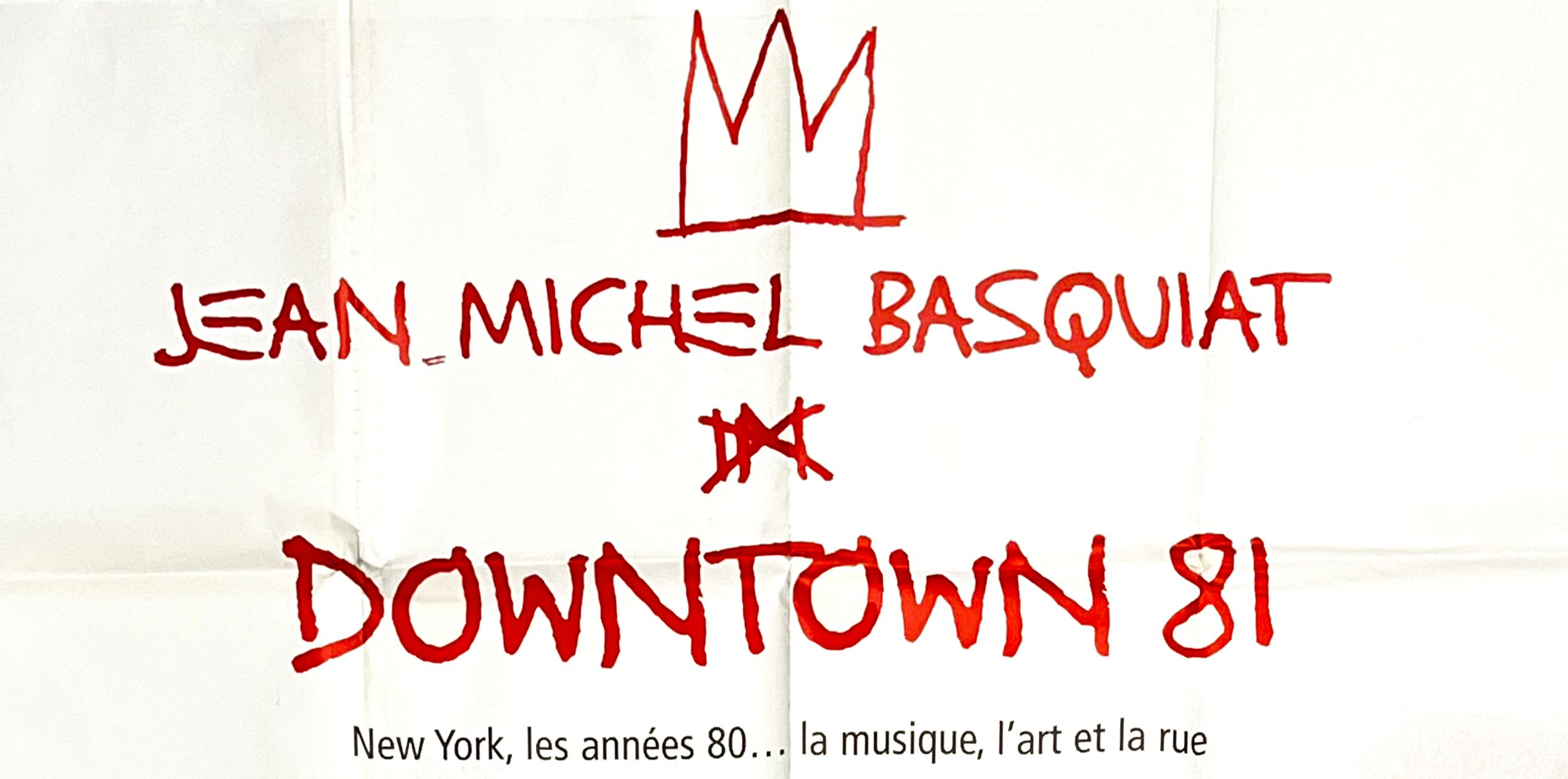 Jean-Michel Basquiat Downtown 81:
A rare massive-sized theatrical poster  published circa 2001 to promote the historical early 1980s Basquiat film: Downtown 81. A highly collectible vintage Basquiat wall art piece that is perfect for a loft or