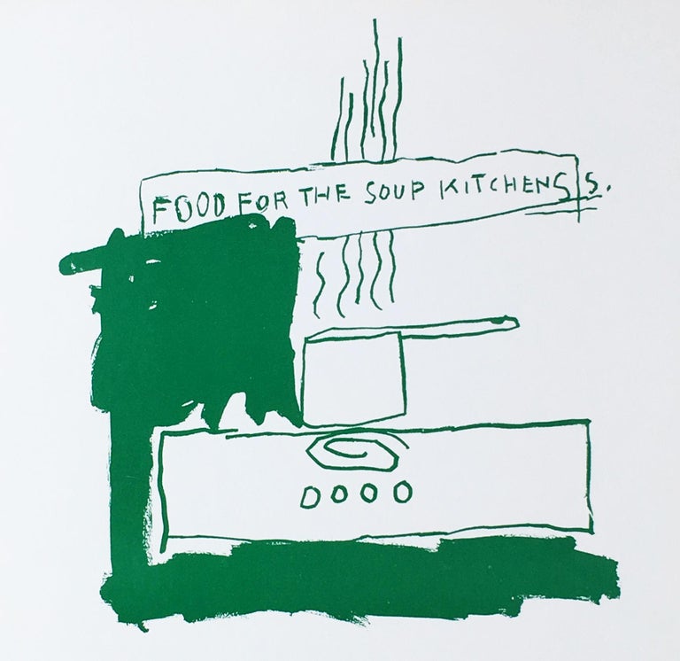 Basquiat Food for the Soup Kitchens (vintage Basquiat poster) - Print by Jean-Michel Basquiat