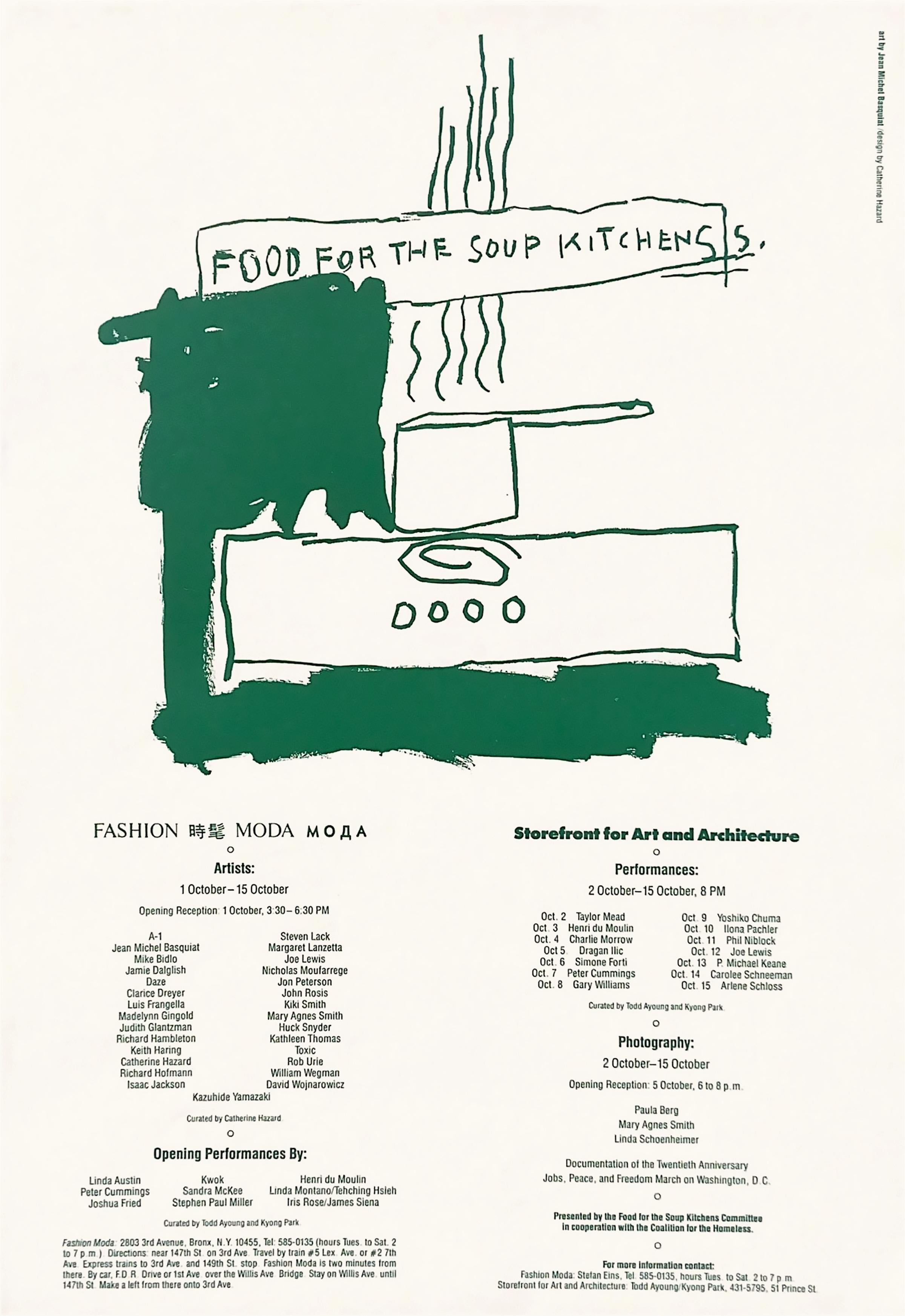 Basquiat Food for the Soup Kitchens poster 1983 - Pop Art Print by Jean-Michel Basquiat
