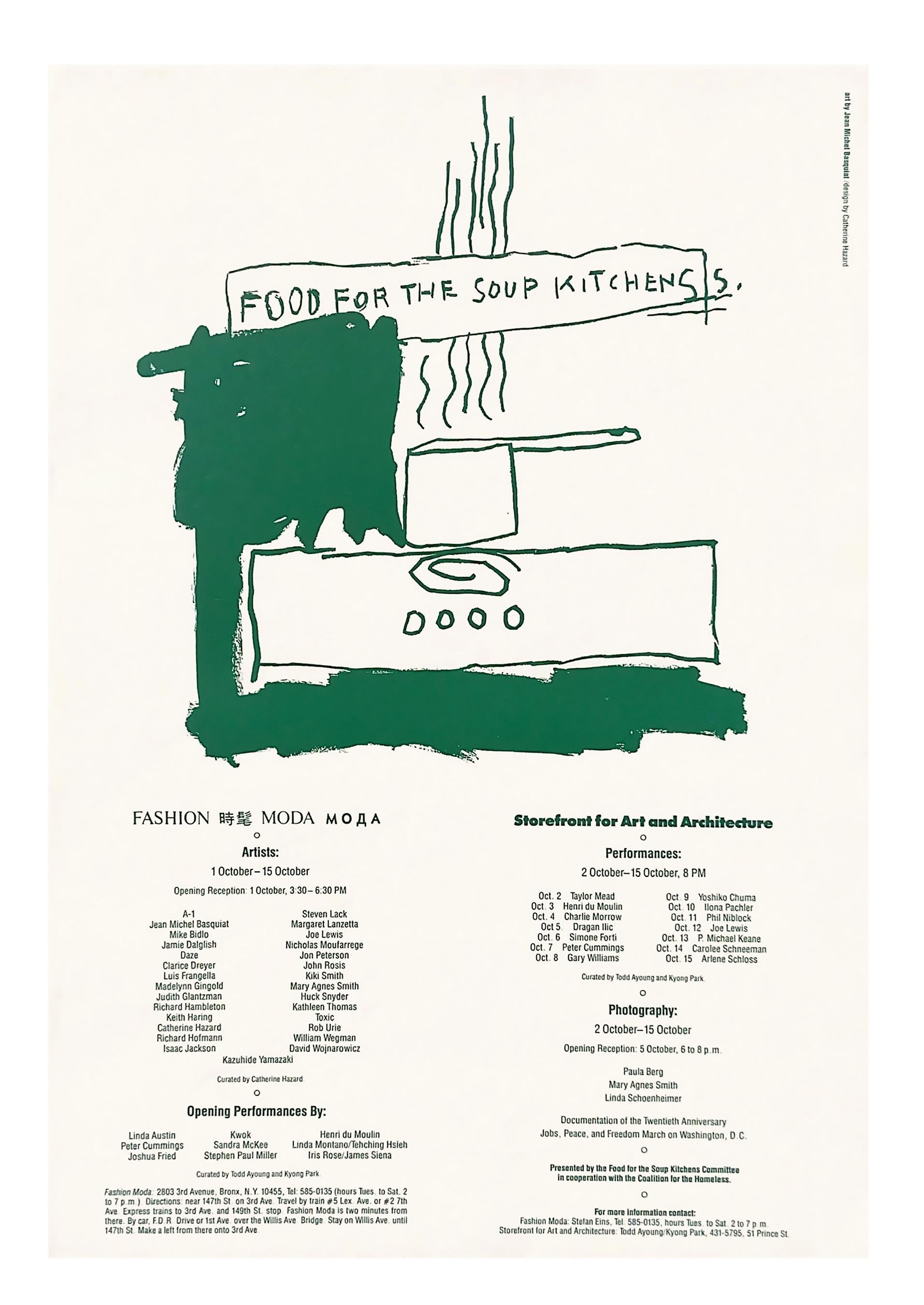 Basquiat Food for the Soup Kitchens poster 1983 For Sale 1