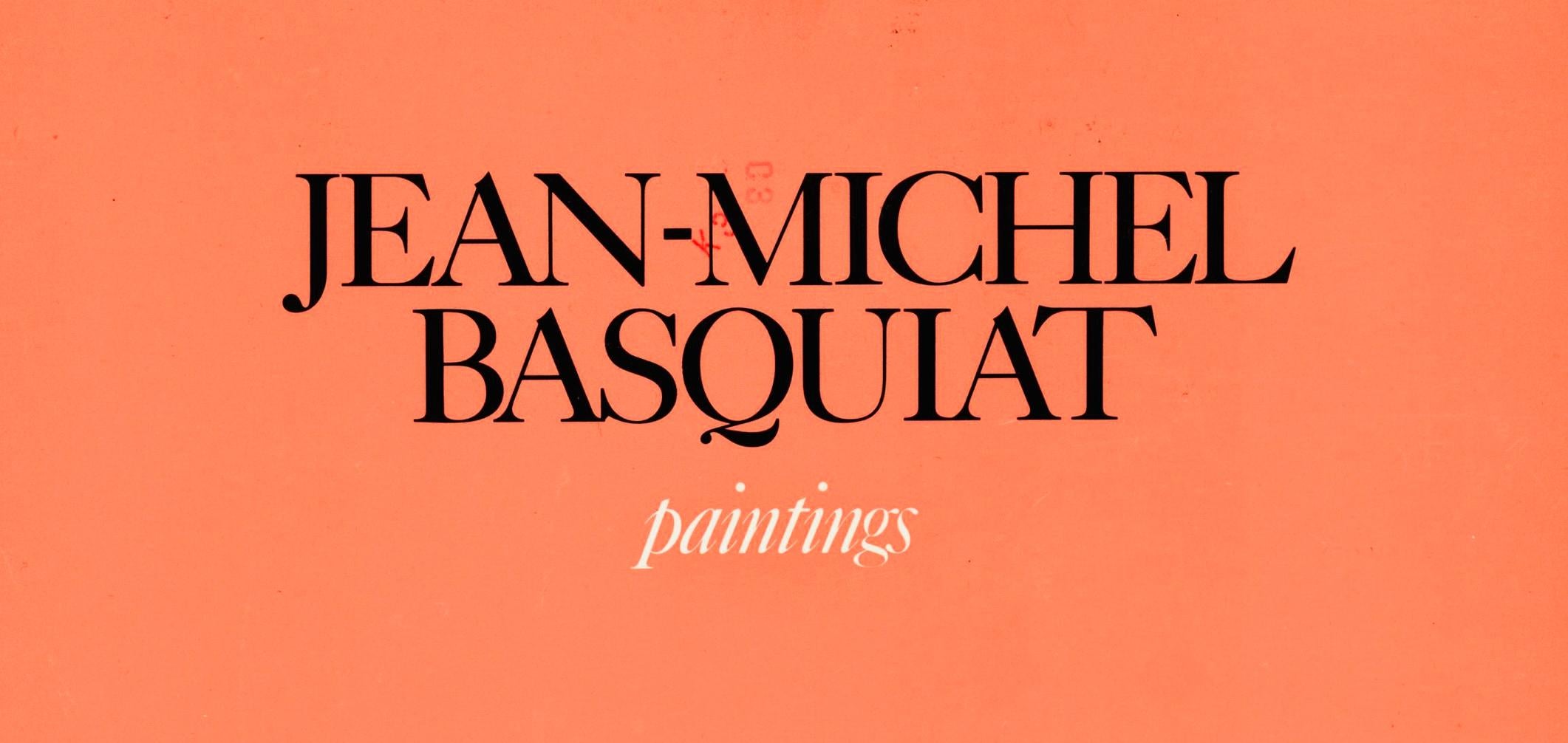 Jean-Michel Basquiat, Gagosian Gallery, Los Angeles, 1982:
RARE historic Basquiat announcement card published on the occasion of: Jean-Michel Basquiat: Paintings, April 8 - May 8 1982; Gagosian Gallery, N. Almont Drive, Los Angeles California. A