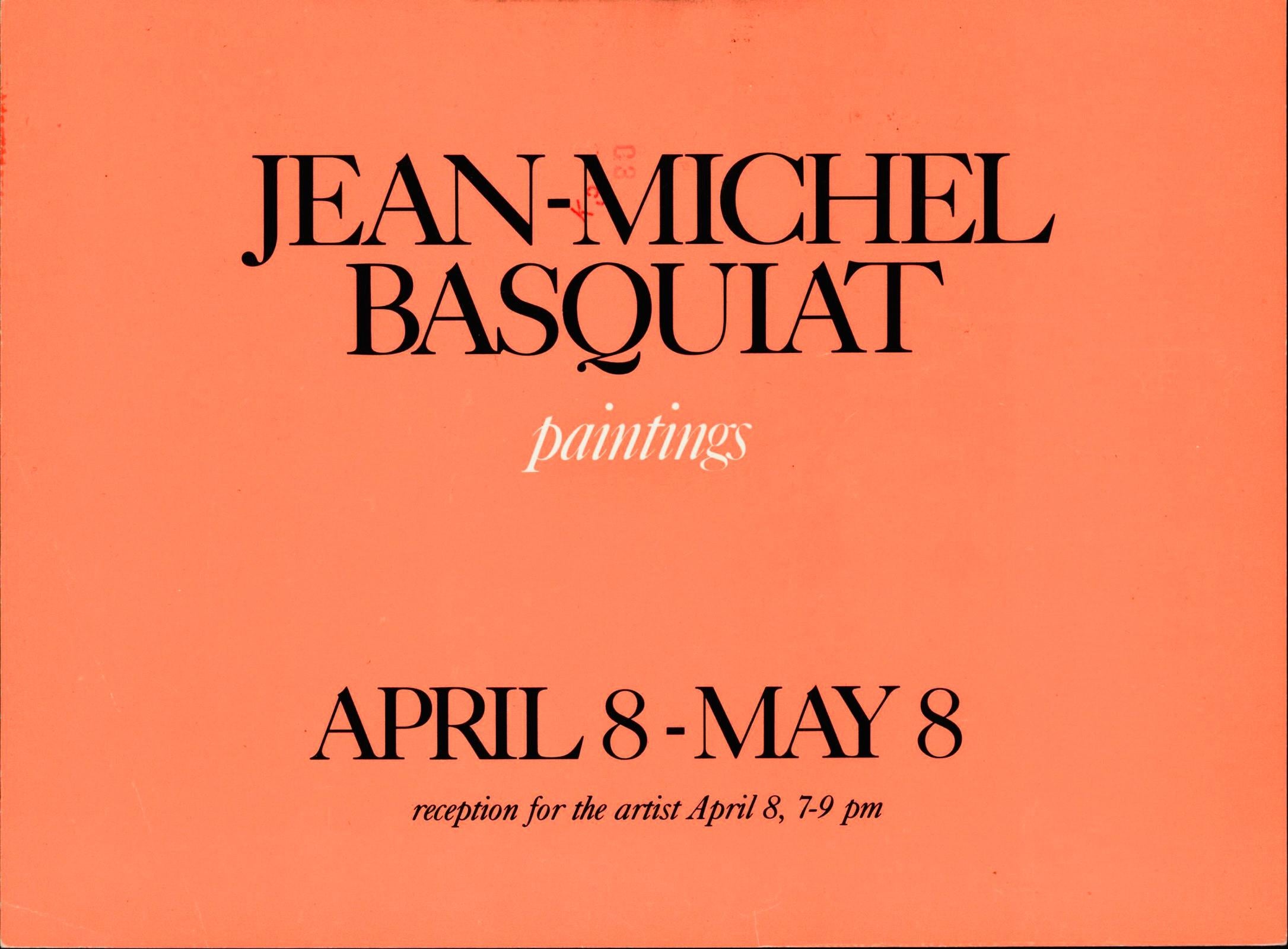 Basquiat Gagosian Gallery Los Angeles 1982 (announcement) For Sale 1