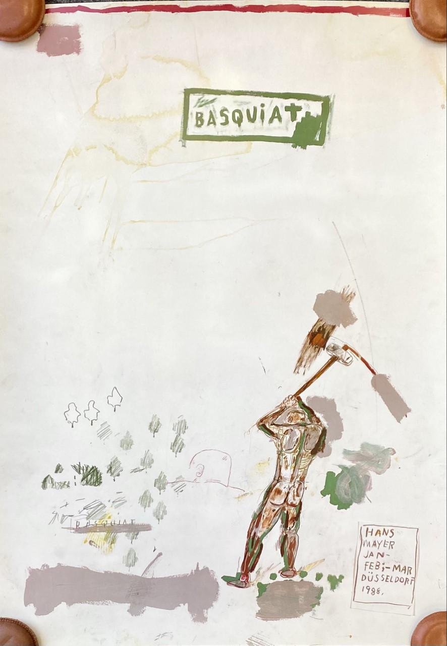 Basquiat Galerie Hans Mayer, Düsseldorf 1988 (1980s Basquiat exhibition poster) - Print by Jean-Michel Basquiat